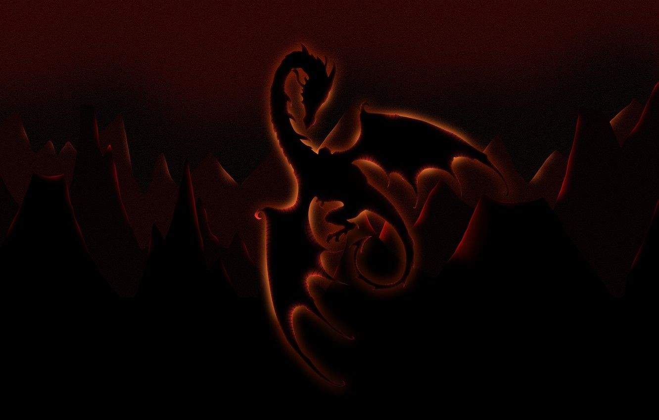 Wallpaper figure, glow, Dragon image for desktop, section минимализм