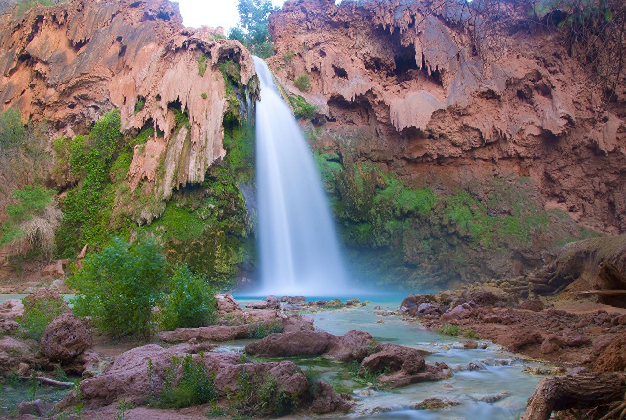 Desktop Wallpaper Grand Canyon Park USA Havasu Falls, Arizona HDRI