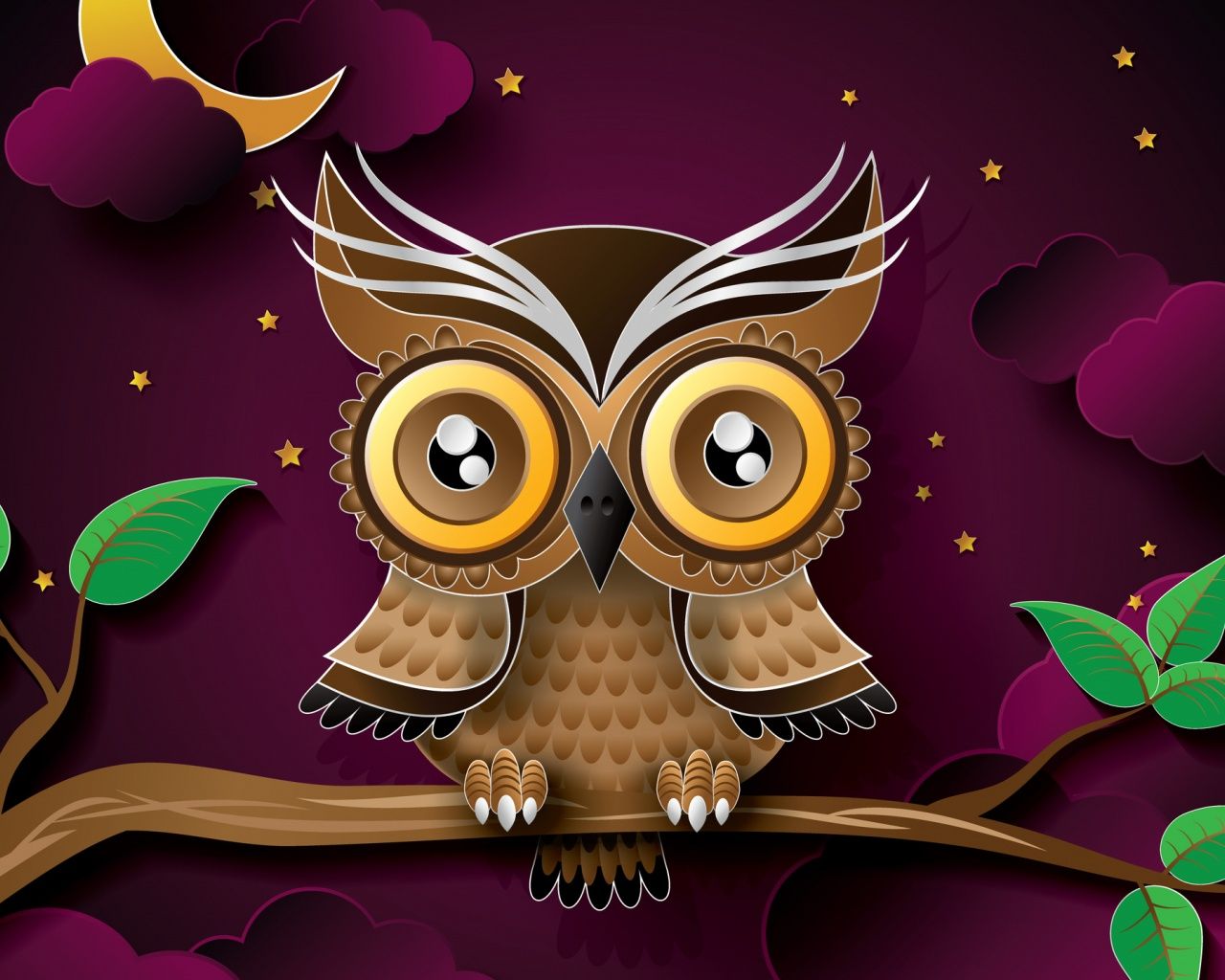 Owl Art desktop PC and Mac wallpaper