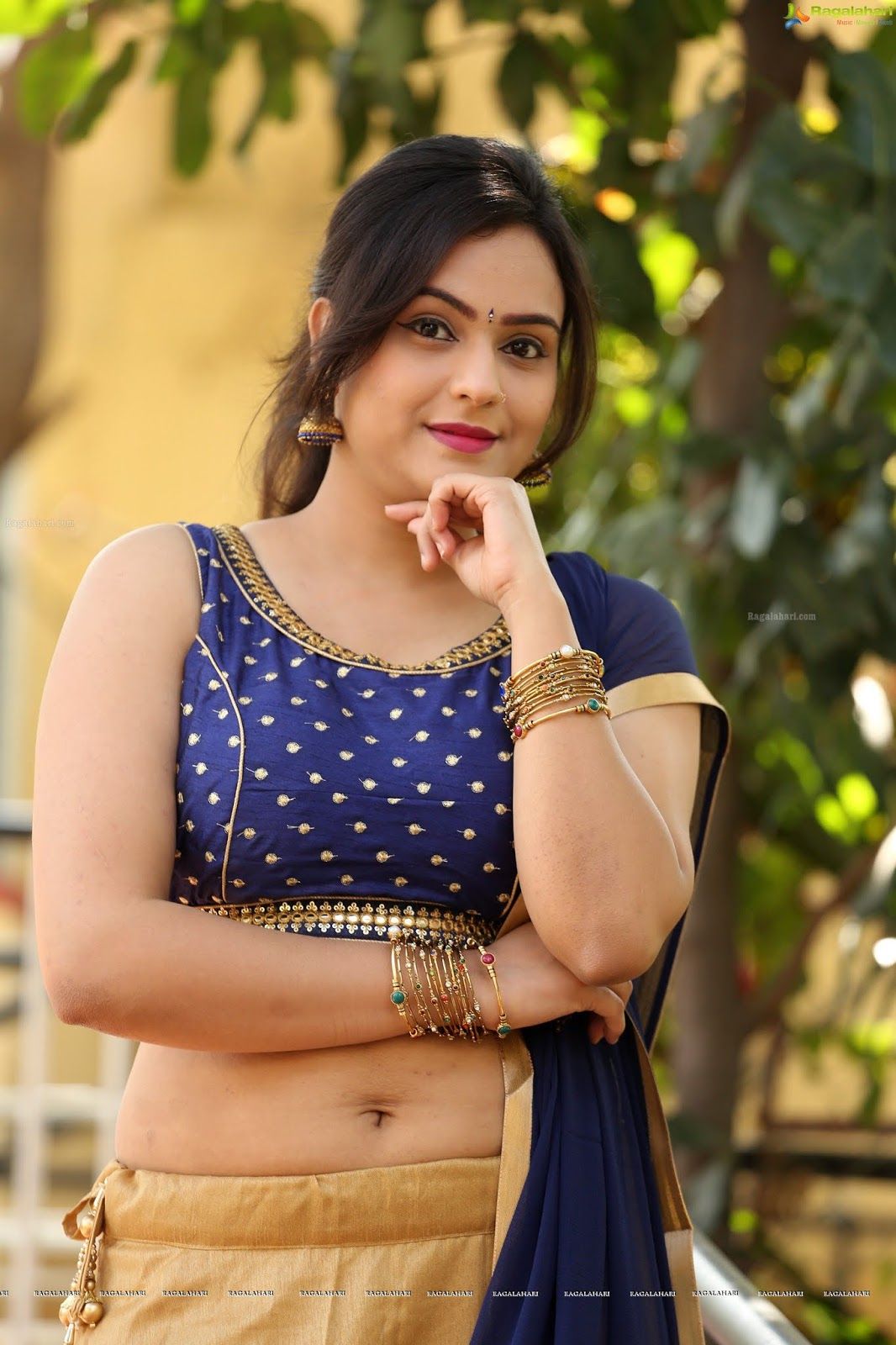 Hot Navel Pics in Lehenga Choli of Telugu Heroine Priyansha Dubey Indian Actress and Videos of beautiful actress