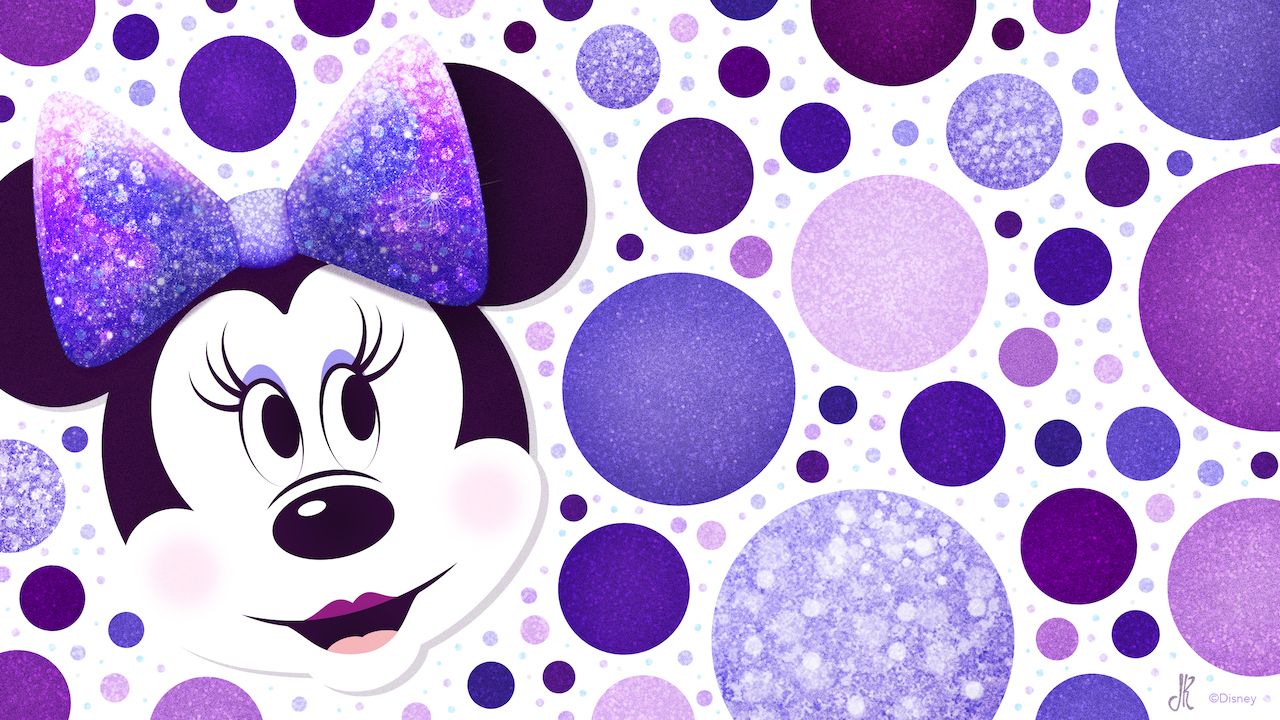 Download our Minnie Mouse Purple Polka Dots Wallpaper for National Polka Dot Day. Disney Parks Blog