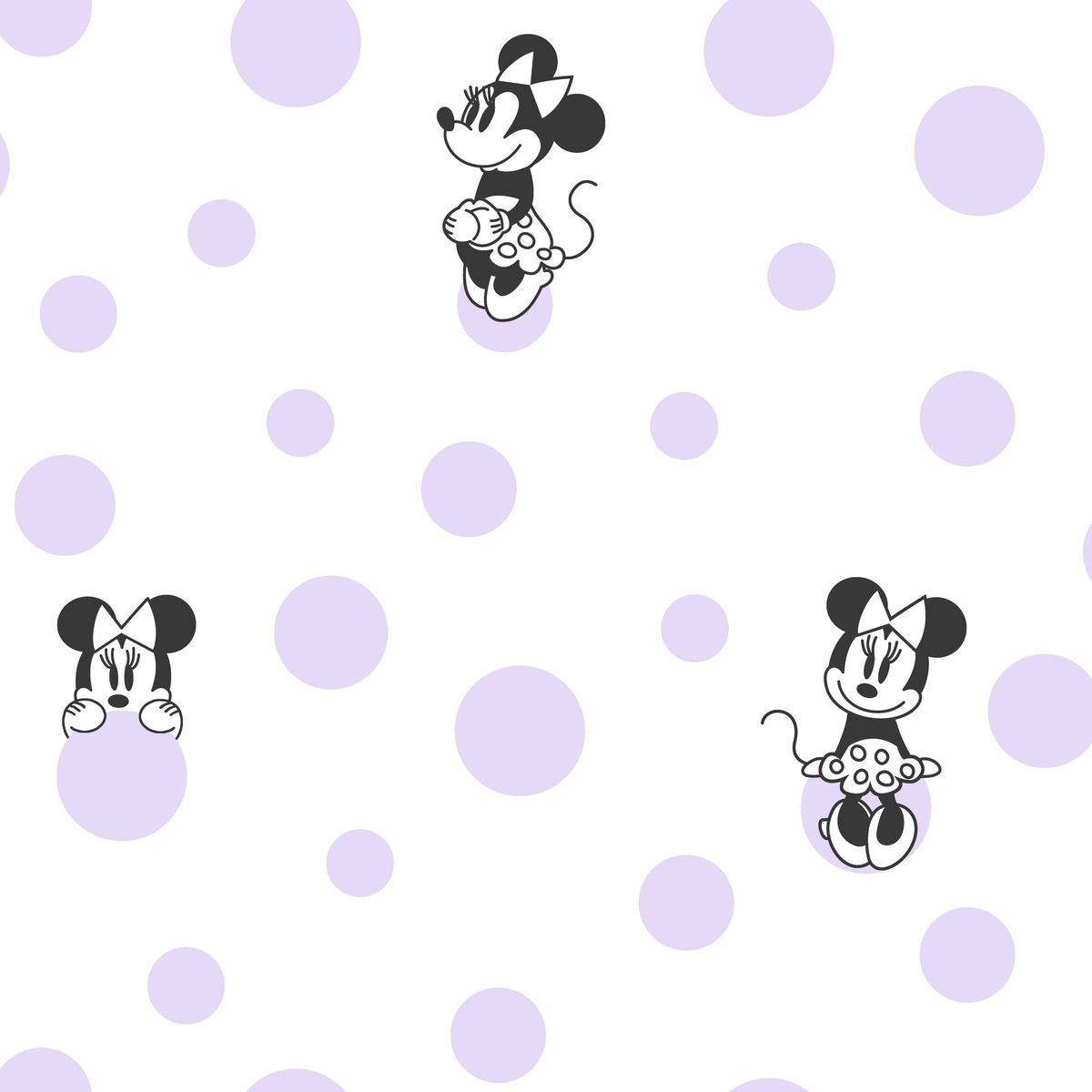 York Wallcoverings DI1028 Disney Minnie Mouse Dots Wallpaper Purple Savvy Decorator