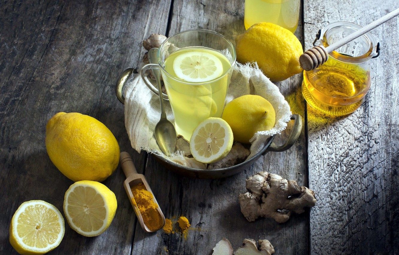 Wallpaper lemon, juice, honey, drink, ginger image for desktop, section еда