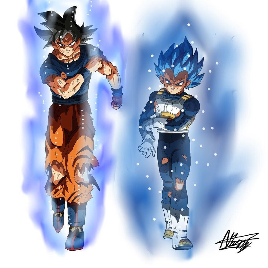 Goku Ultra Instinct And Vegeta Ultra Blue Fusion