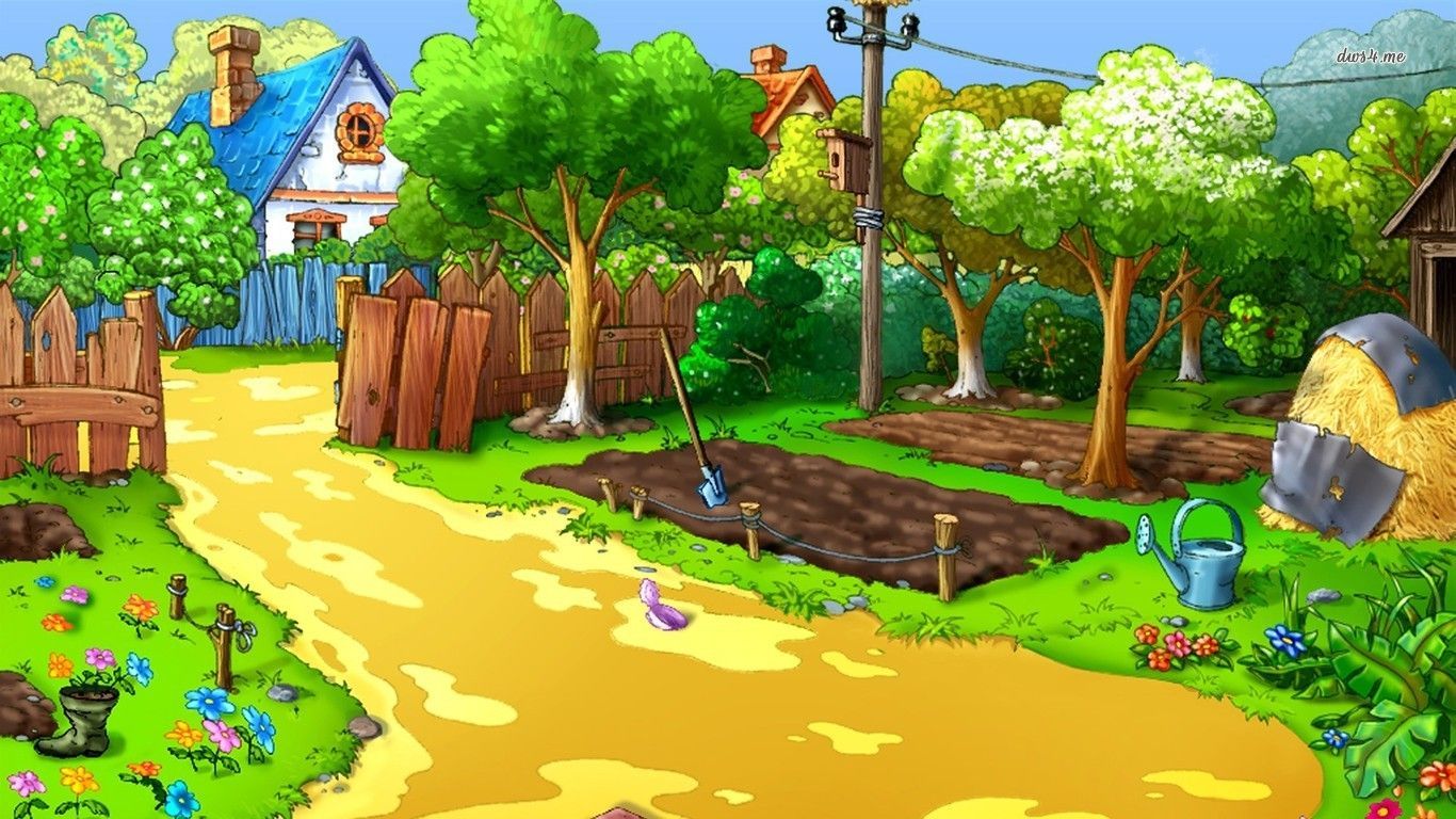 cartoon garden background
