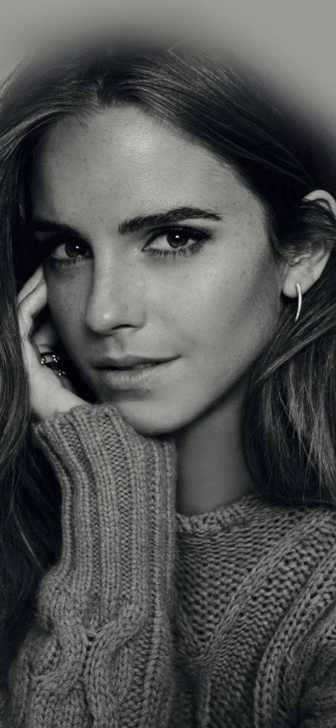 iPhone X wallpaper. emma watson dark bw actress celebrity