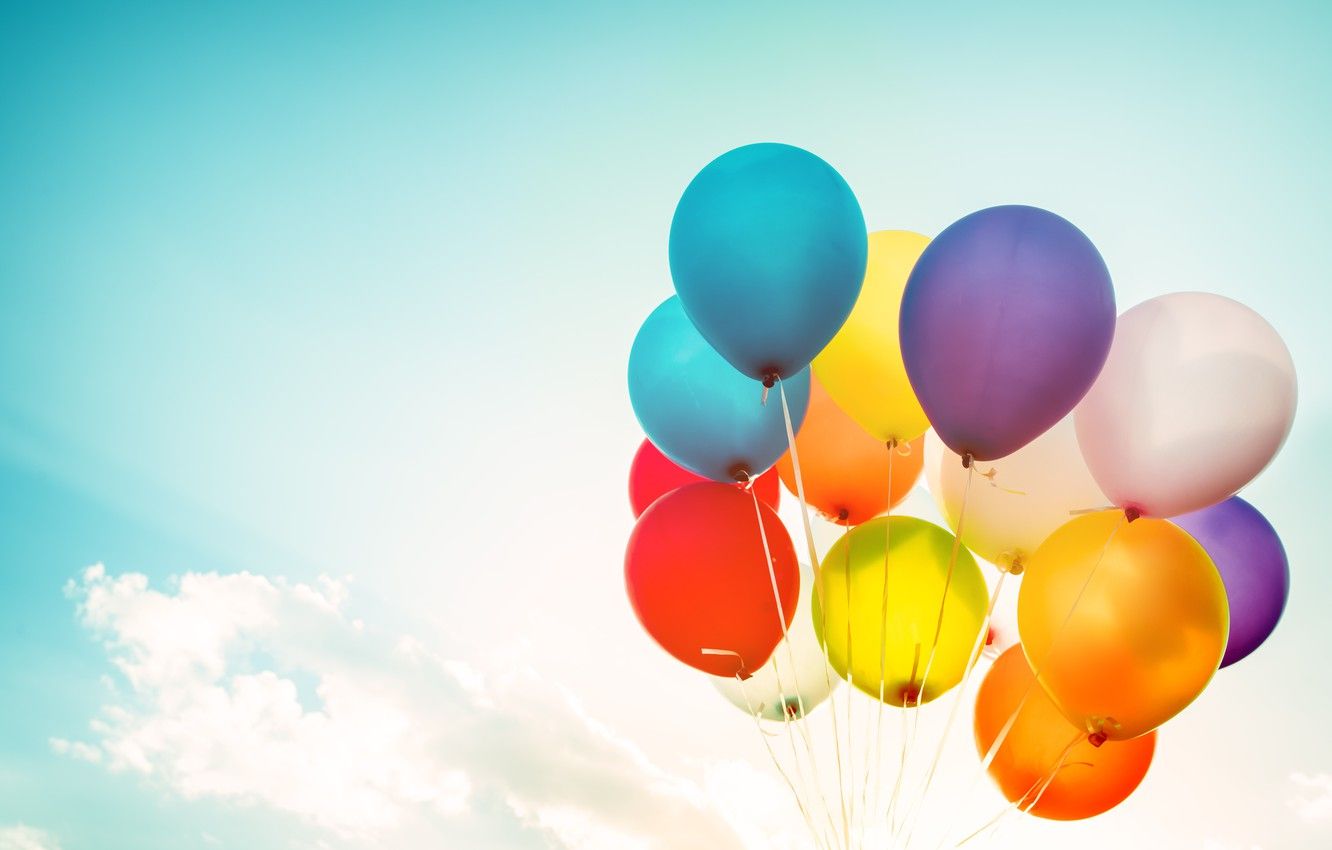 Wallpaper summer, the sun, happiness, balloons, stay, colorful, summer, sunshine, happy, balloon image for desktop, section настроения