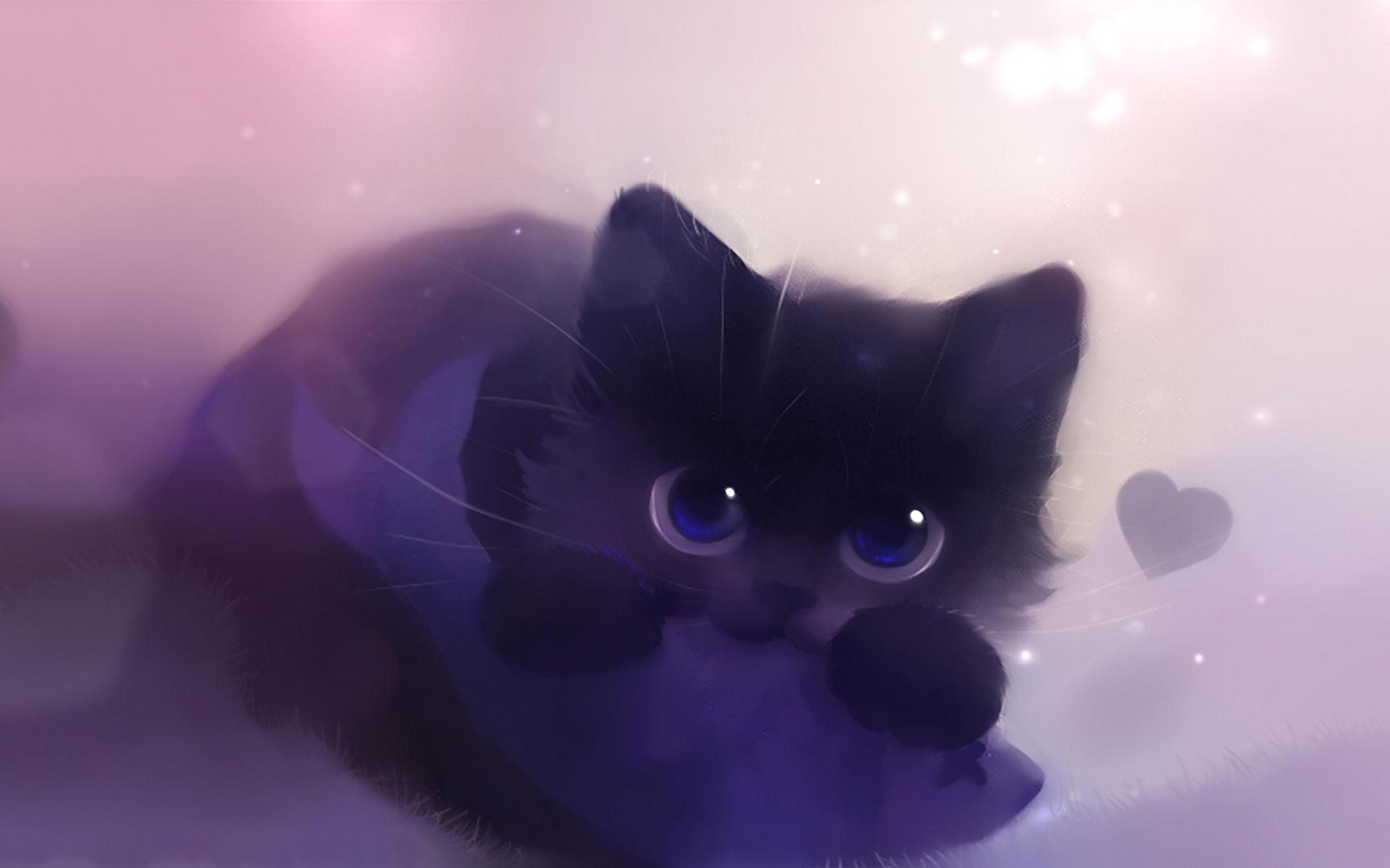 Cute Anime Cat Desktop Wallpaper