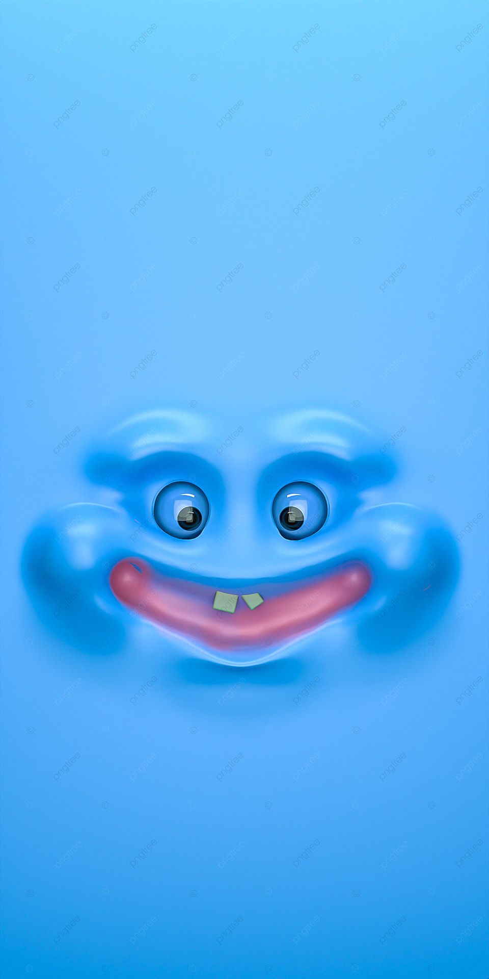 3D Blue Big Mouth Bacon Emoticon Expression Wallpaper, 3D, Phone Wallpaper, Cute Background Image for Free Download