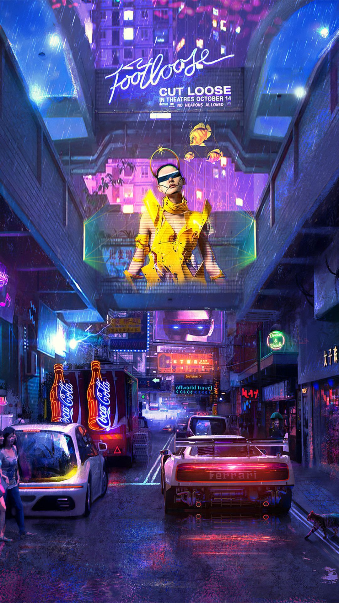 Cyber Street 4k Mobile Wallpaper (iPhone, Android, Samsung, Pixel, Xiaomi). Mobile wallpaper, Cyber, Xiaomi