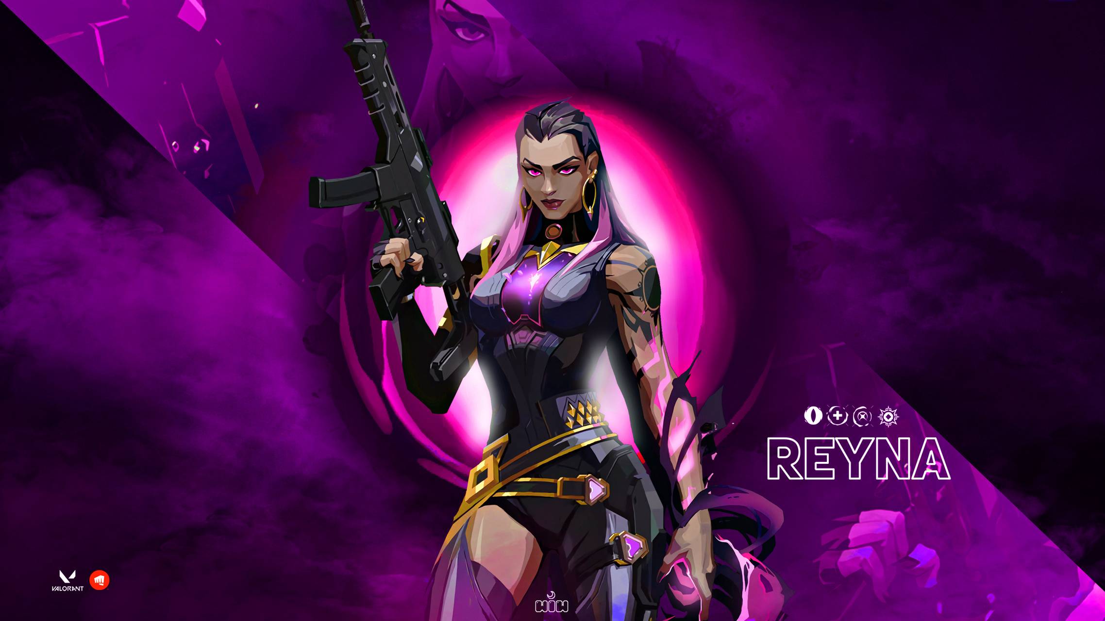 Valorant Reyna Reyna with gun wallpaper background 