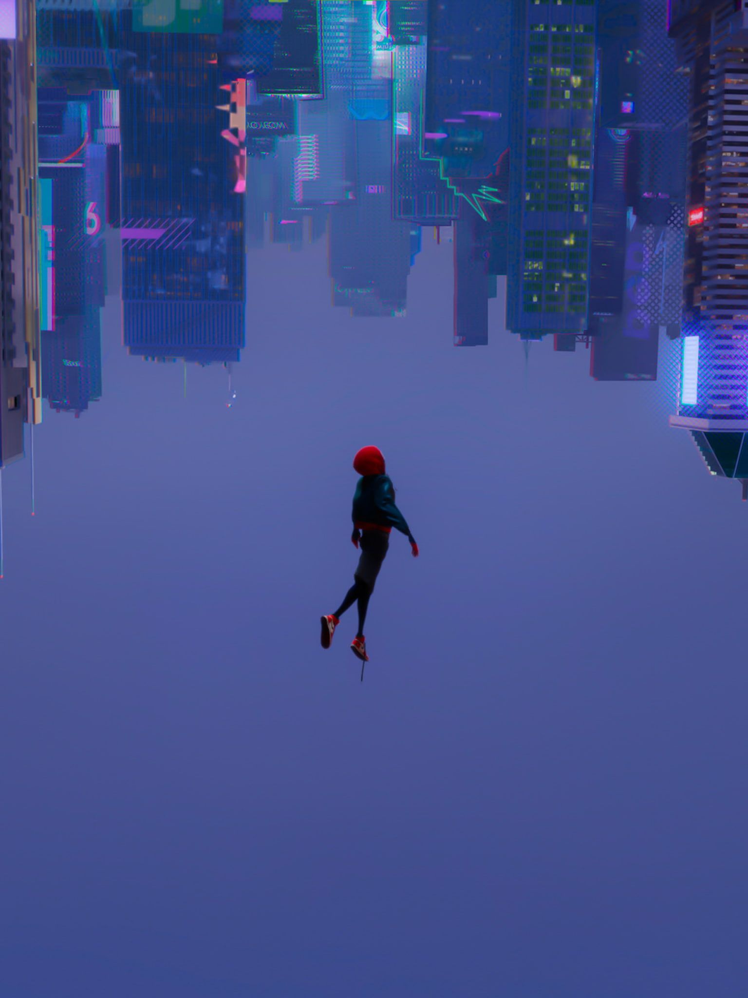 Spider Man Miles Morales #artwork Upside Down #cityscape Spider Man: Into The Spider Verse Port. Marvel Phone Wallpaper, Marvel Wallpaper Hd, Cityscape Wallpaper