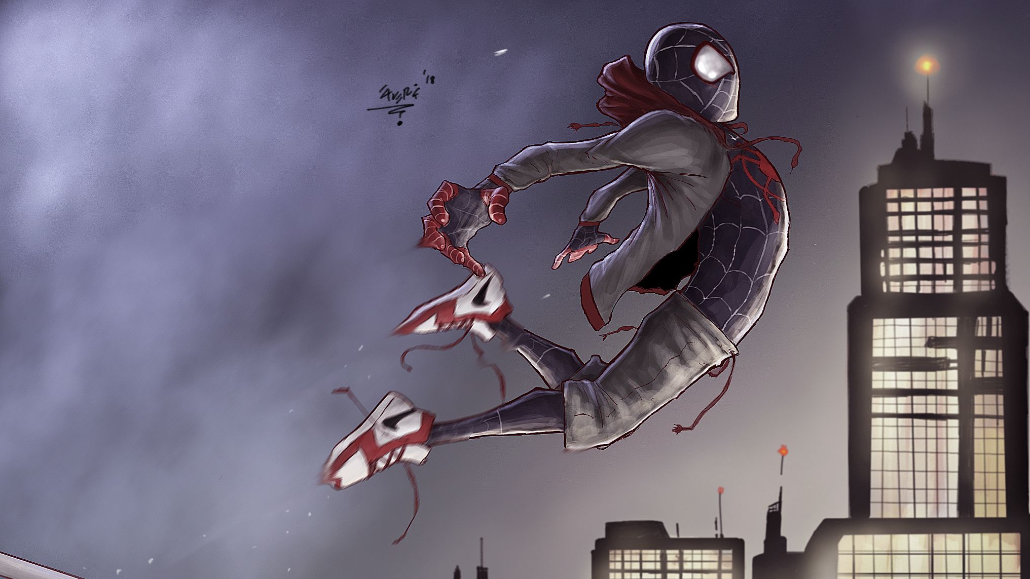 2032x1143 Spider Man: Into The Spider Verse, Spider Man, Miles Morales Wallpaper. Mocah HD Wallpaper