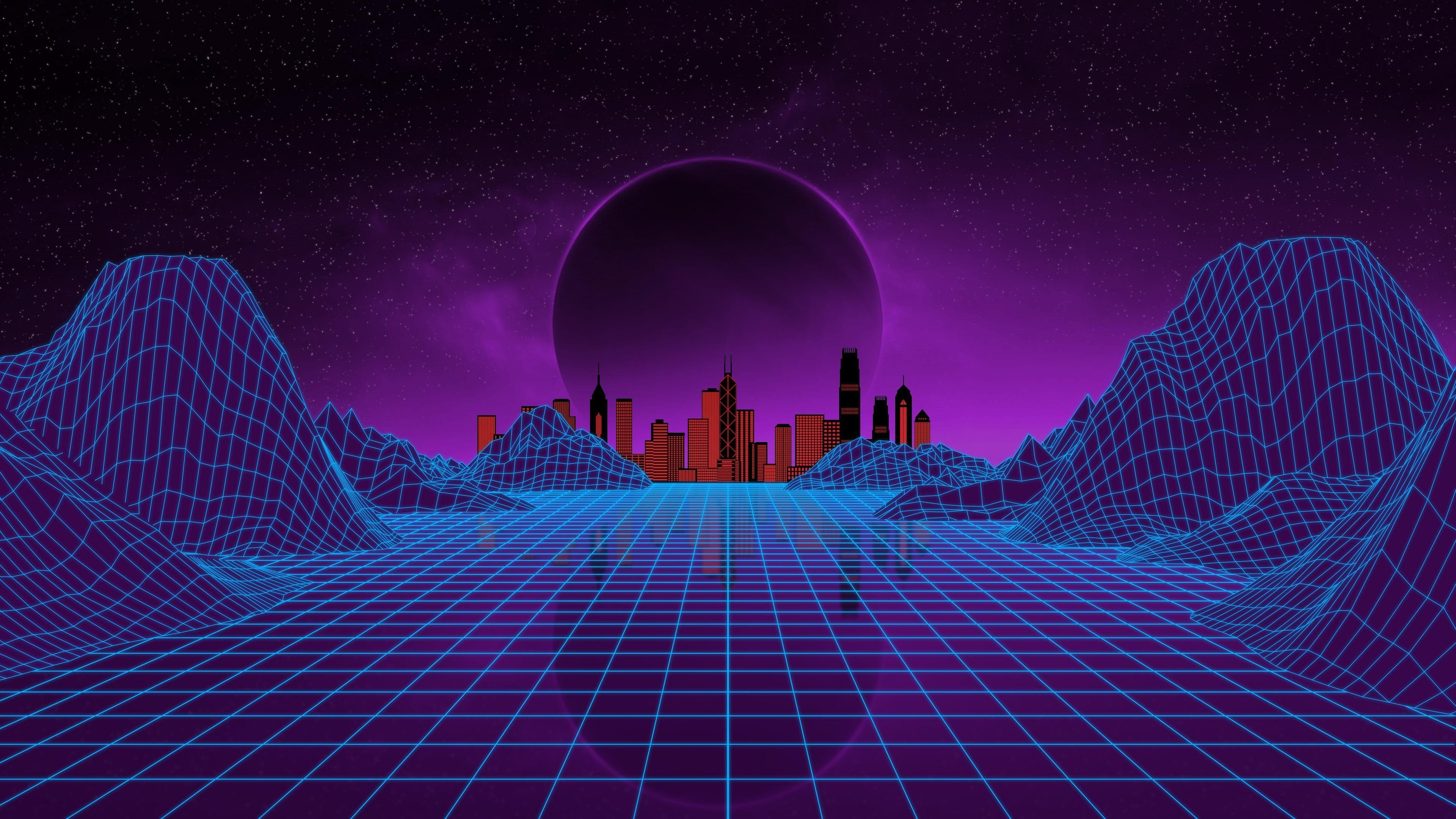 purple #vaporwave s #night virtual reality #space #artistic #sky #light #synthwave s digital art #f. Imagens fantásticas, Wallpaper para pc, Paisagem 3D
