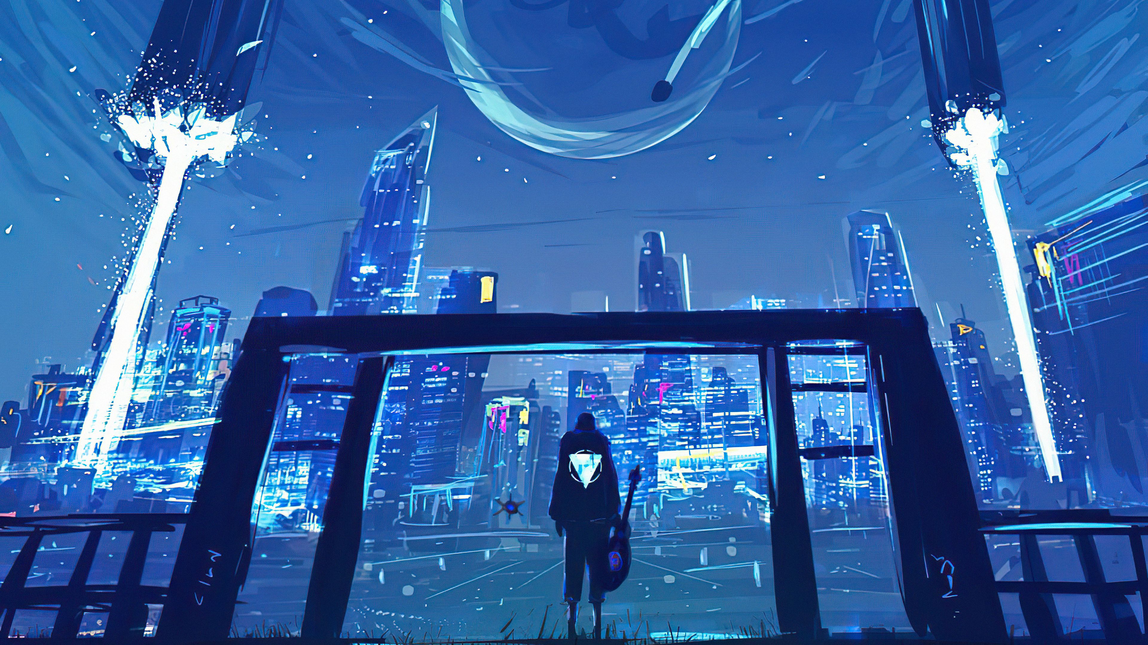 Boy Guitar City Wave 4k, HD Artist, 4k Wallpaper, Image, Background, Photo and Picture