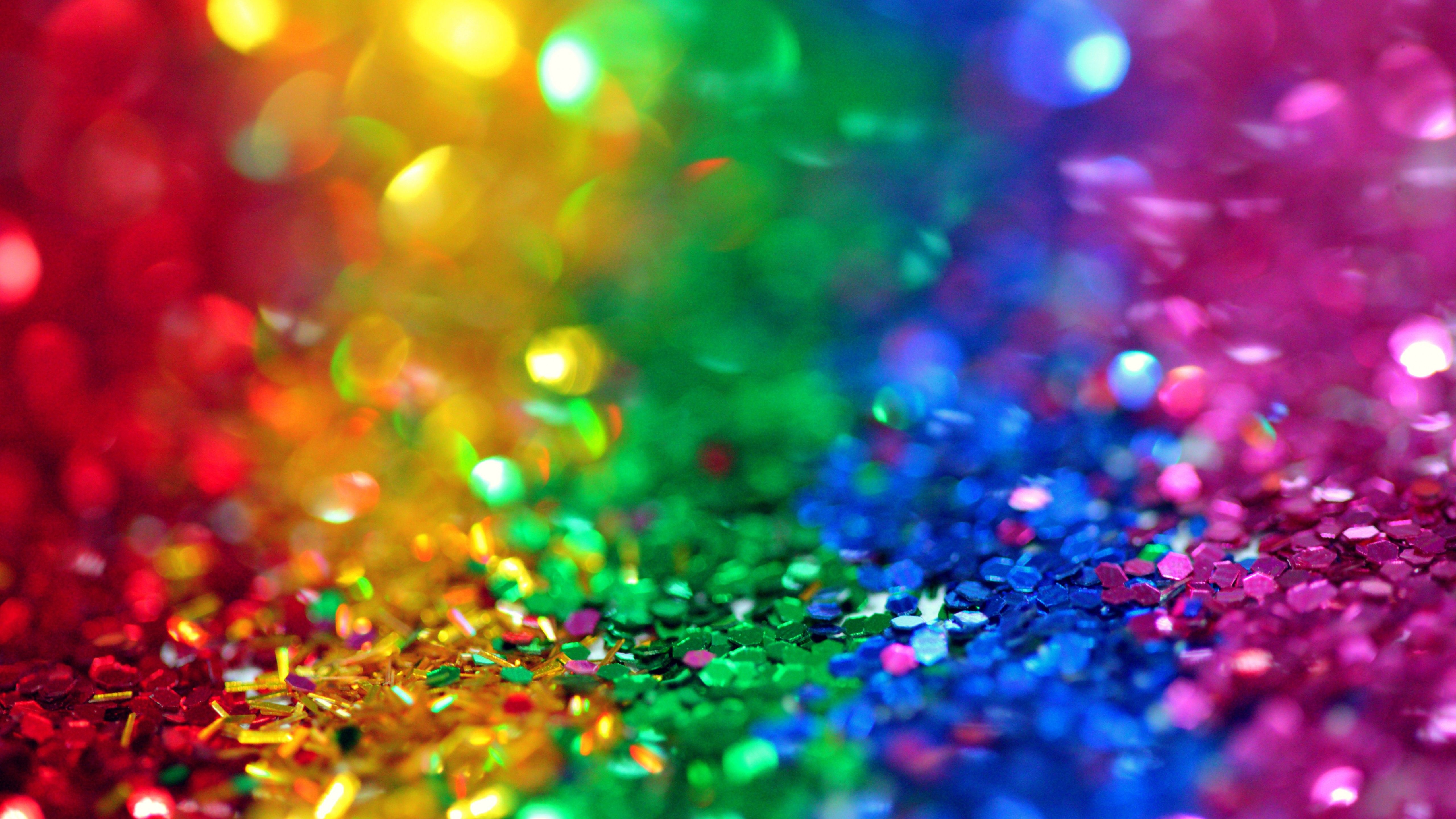 Glitter 4K Wallpaper, Colorful, Multicolor, Bokeh, Assorted, Sequins, 5K, Photography