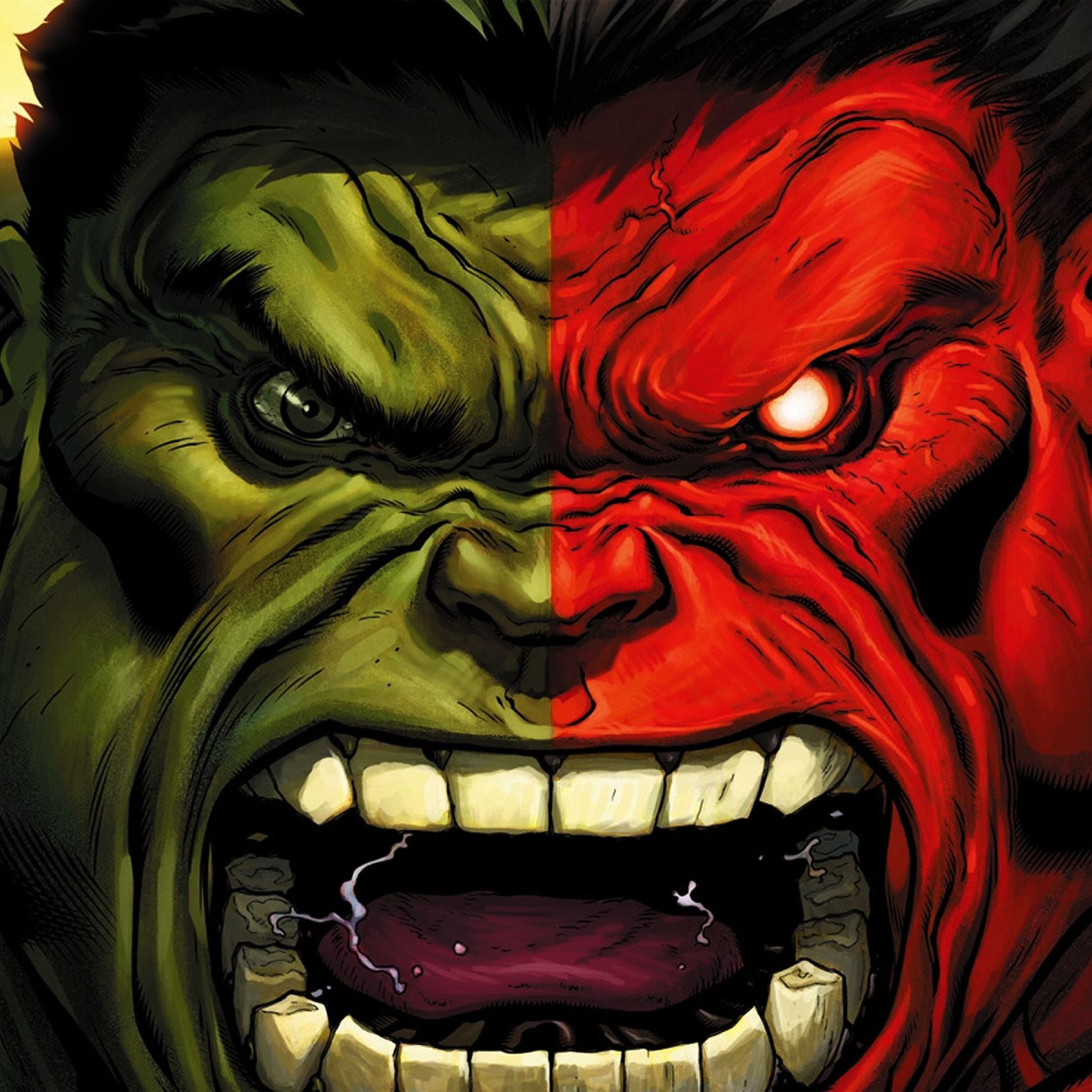 Hulk Red Anger Cartoon Illustration Art Dark iPad Air Wallpaper Free Download