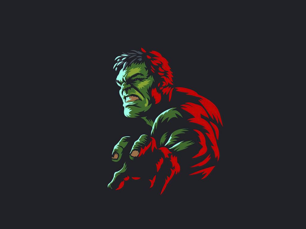 Desktop wallpaper hulk, minimal art, marvel hero, HD image, picture, background, d06ff9