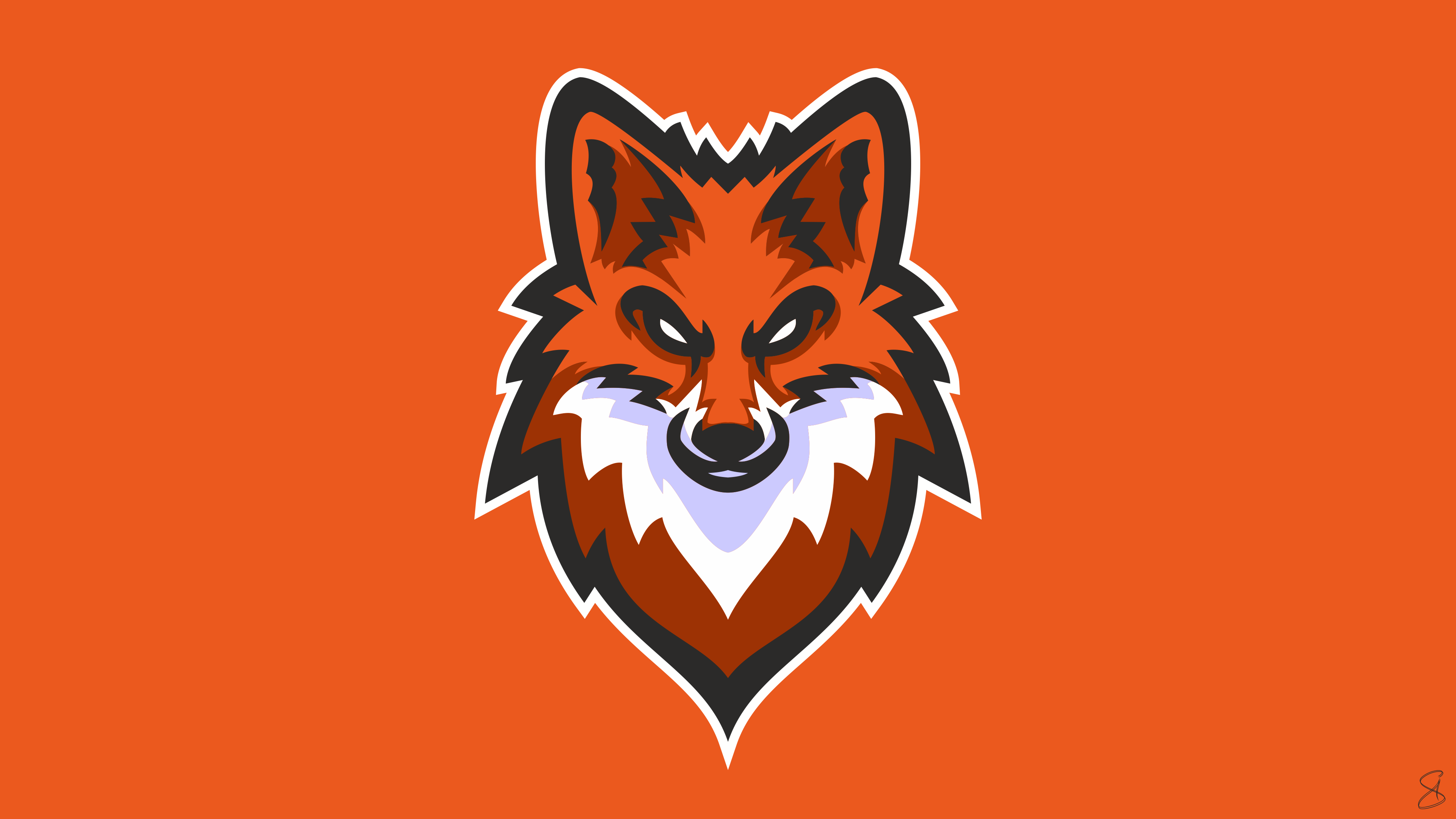 Fox Graphic Design Orange Color Wallpaper:3840x2160