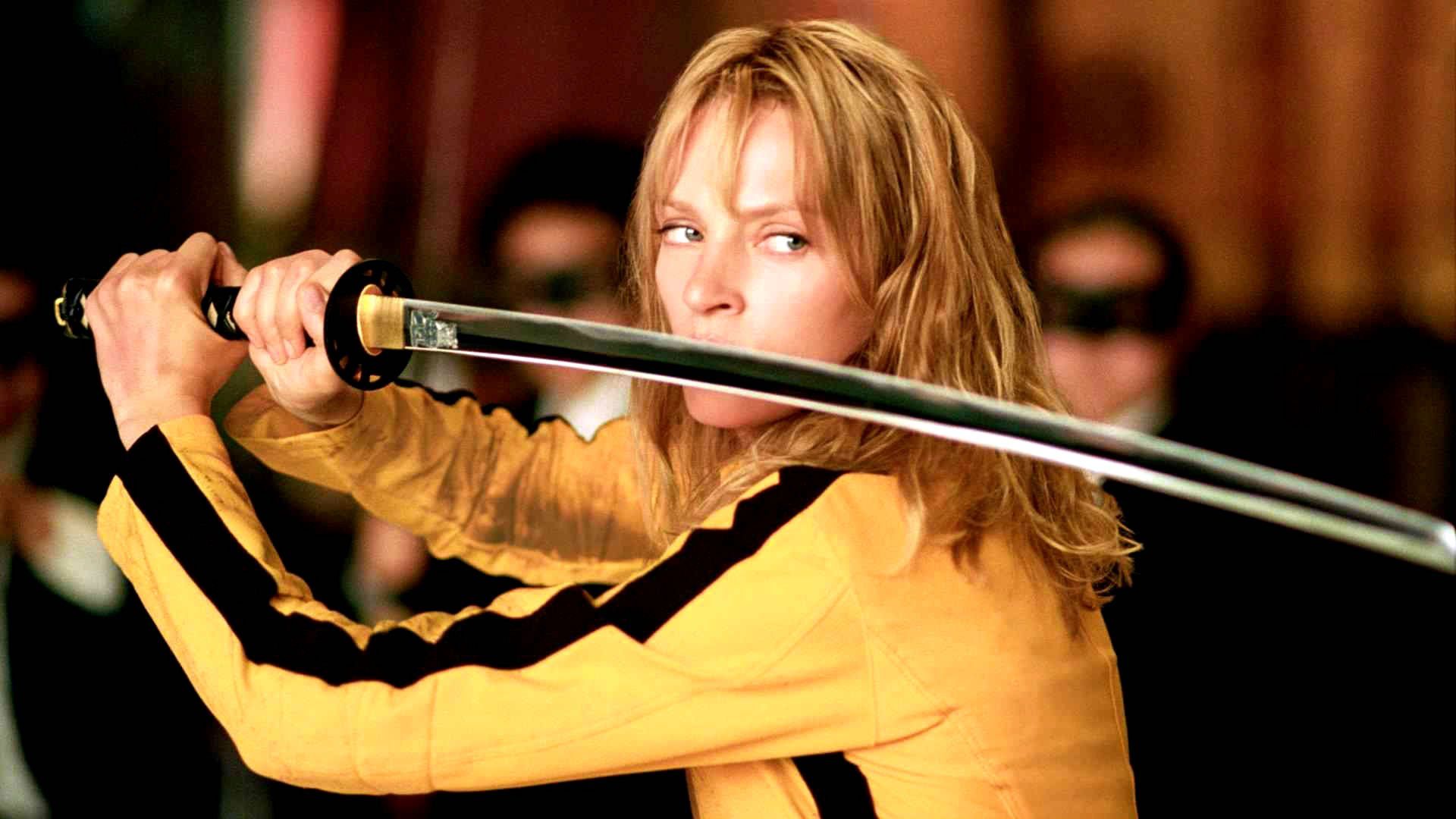 KILL BILL action crime martial arts warrior weapon katana sword uma blonde babe gd wallpaperx1080