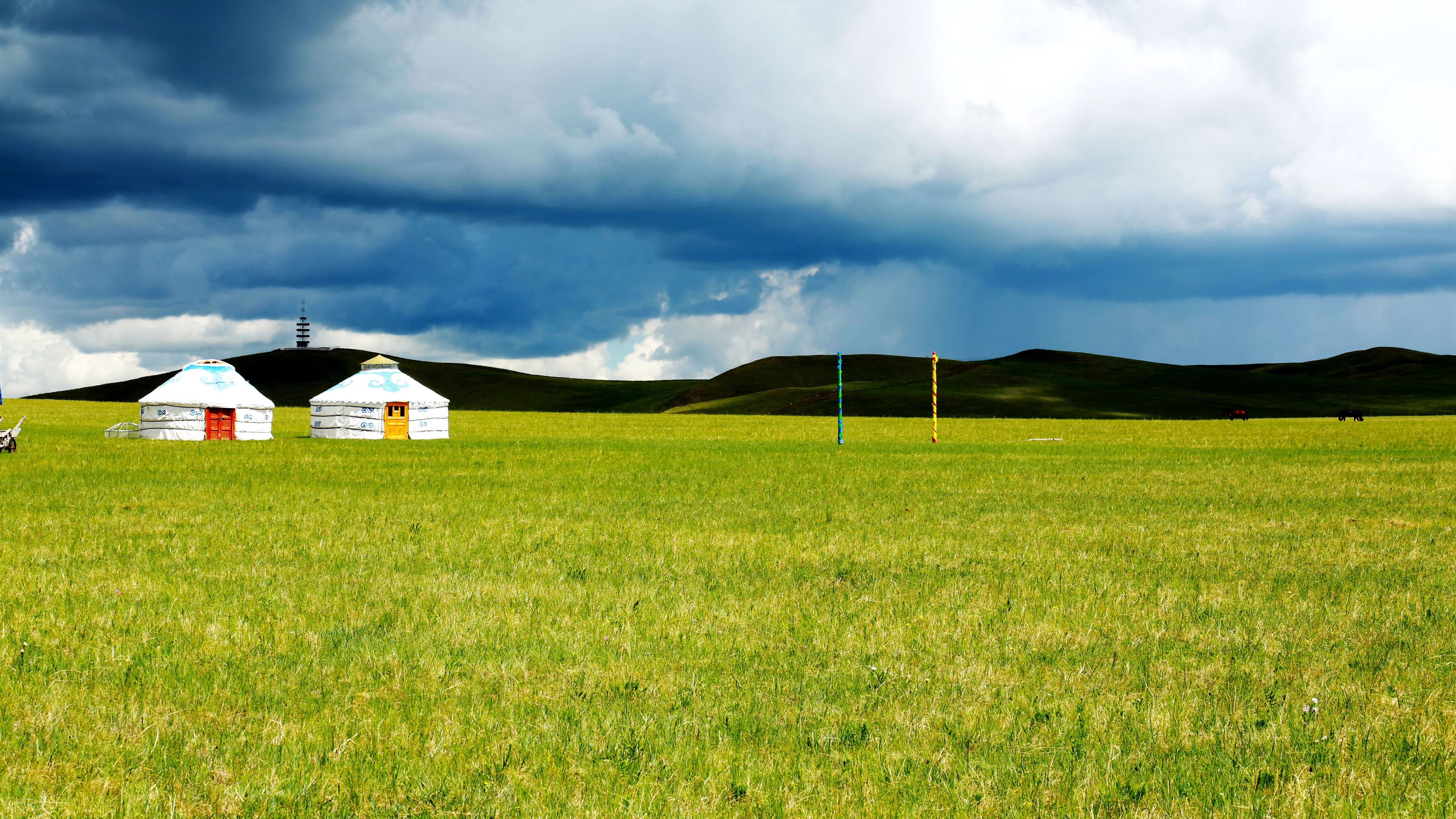 Wallpaper Inner Mongolia grassland, yurt 5120x2880 UHD 5K Picture, Image