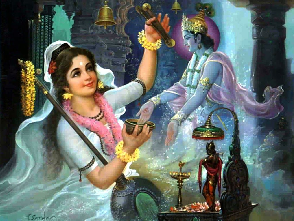 Meerabai And Bhagwan Shree Krishna Krishna And Meera HD Wallpaper