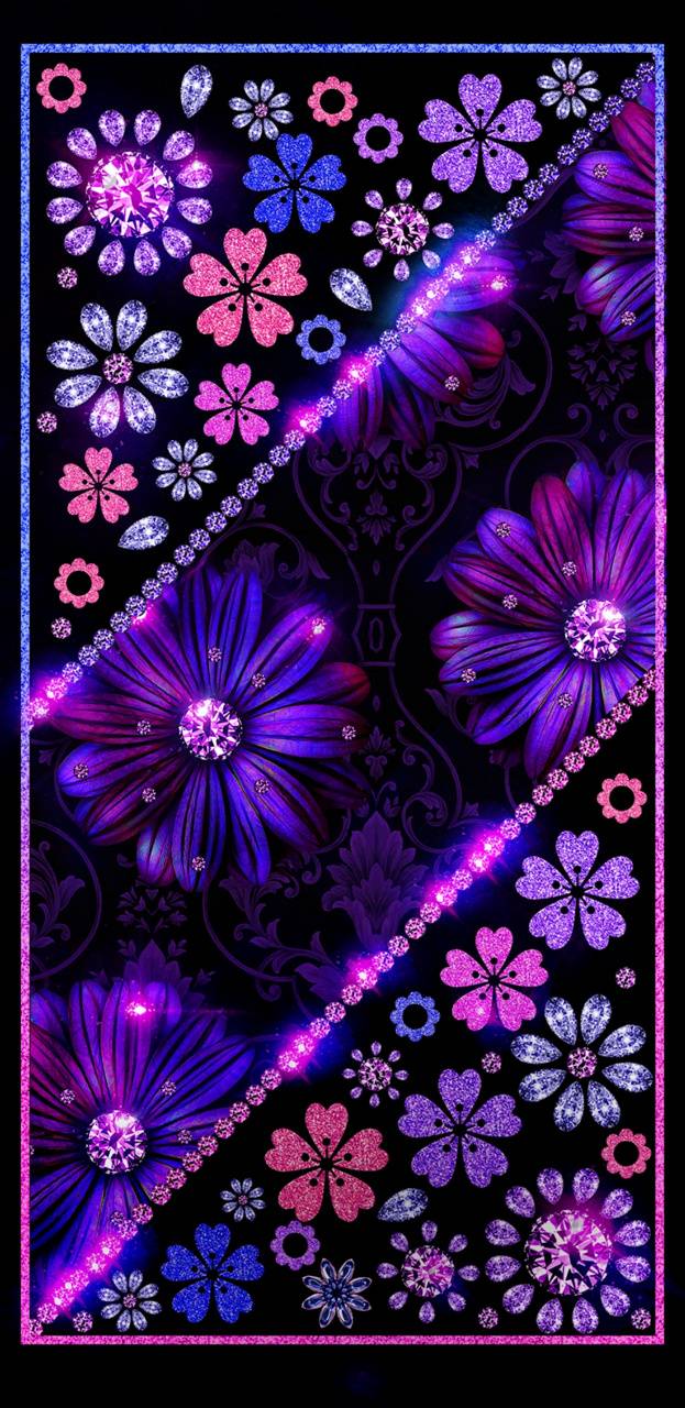 Floral Glitter wallpaper