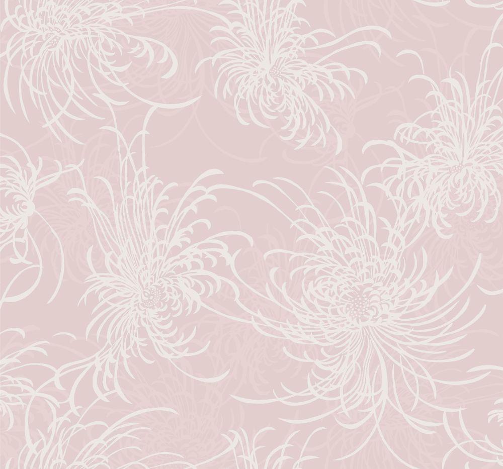 Sample Noell Floral Wallpaper In Blush Glitter And Off White From The