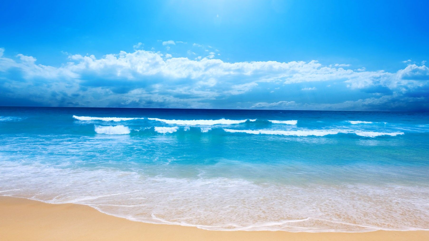 Blue, Sea, HD Sea Wallpaper, Summer, Sun, Sky, Fresh Air, Amazing Beach, Swimming, Widescreen, 1805x1015. Full HD Wallpaper