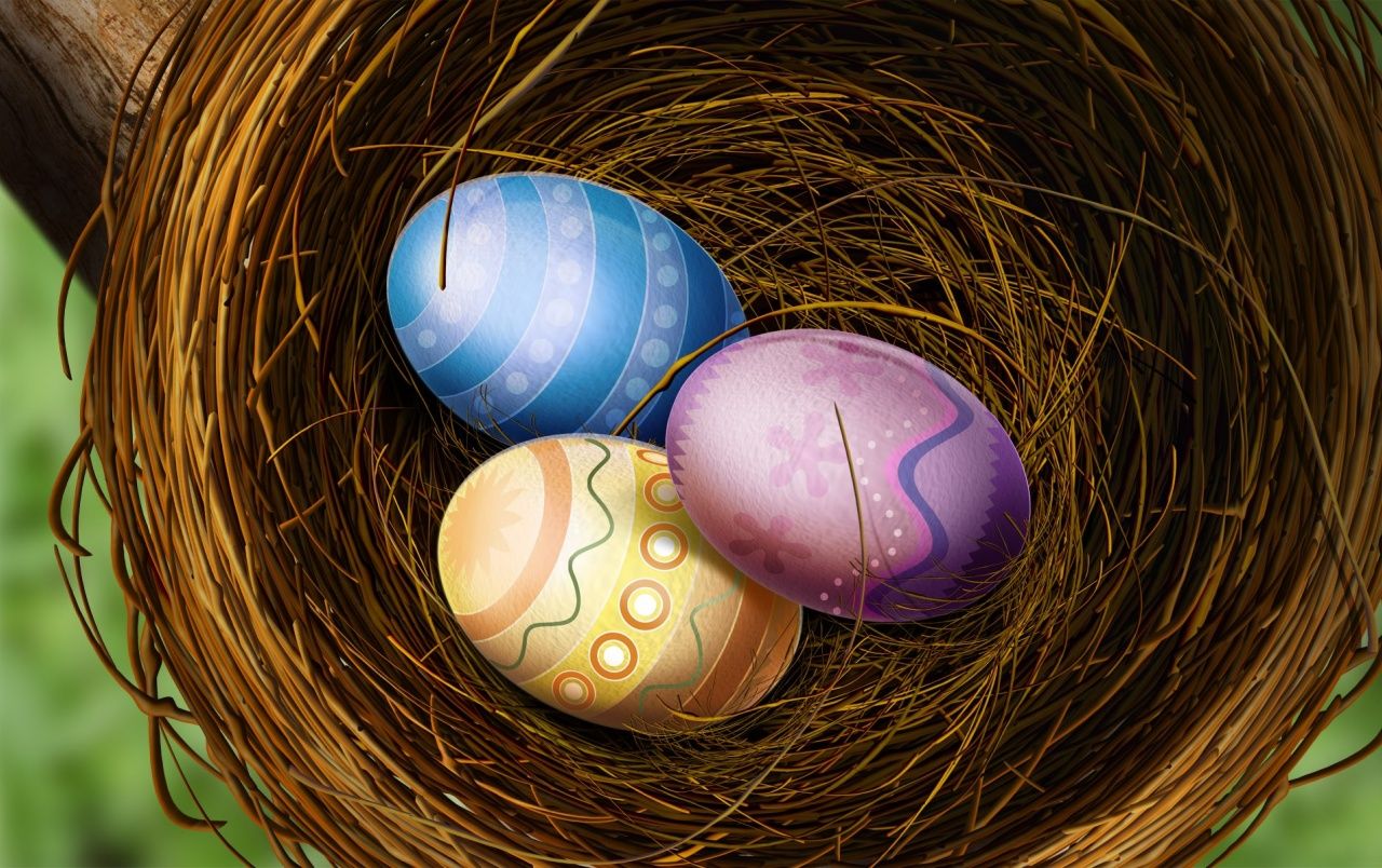 Easter eggs in nest wallpaper. Easter eggs in nest