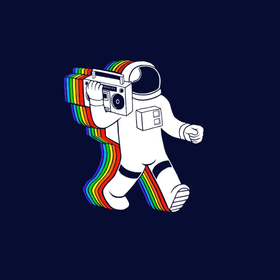 Cartoon Astronaut In Space