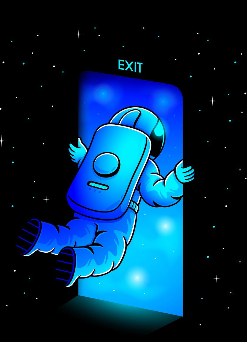 Download Exit, astronaut, minimal wallpaper, 840x iPhone iPhone 4S, iPod touch