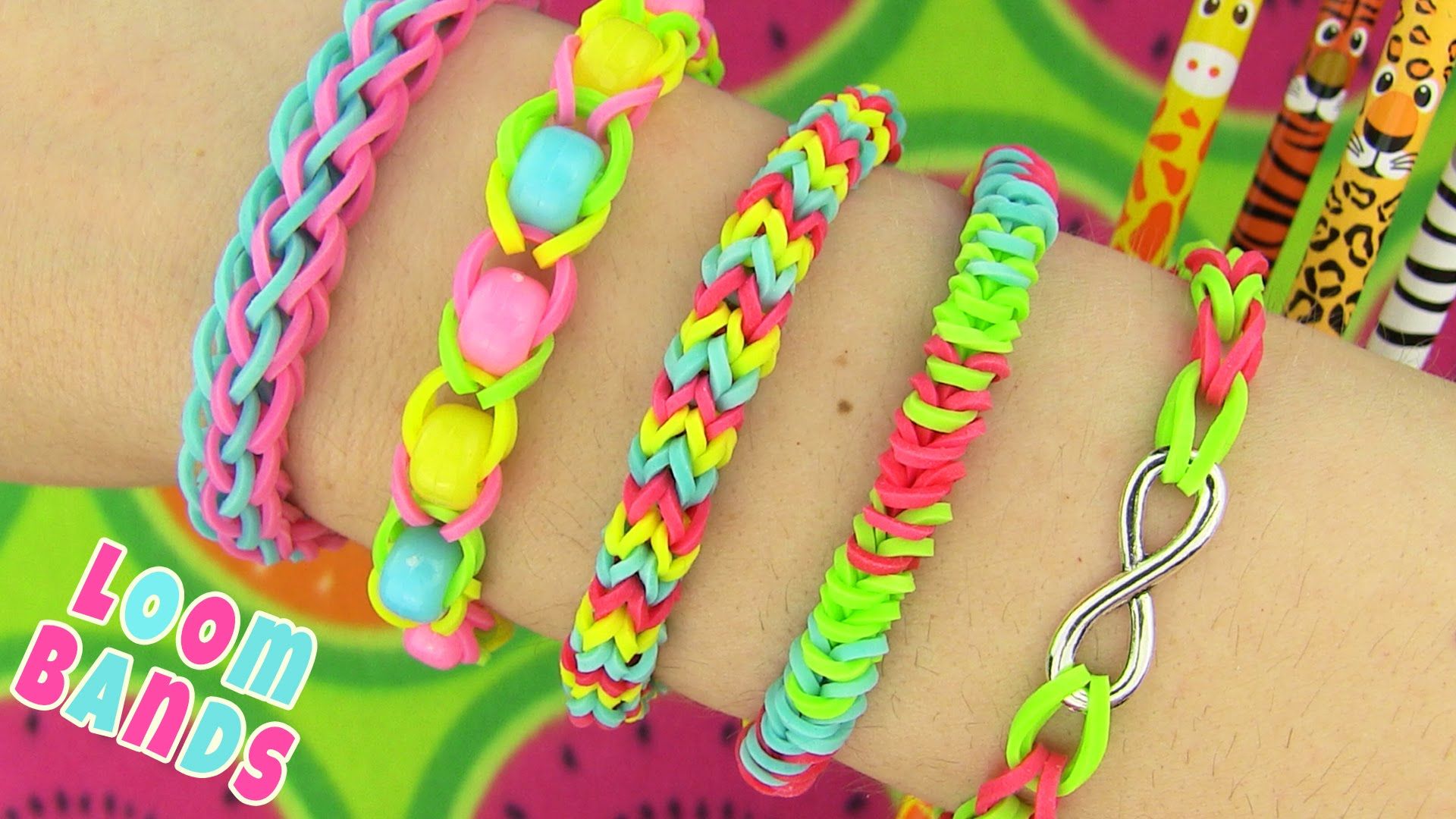 How to Make Loom Bands. 5 Easy Rainbow Loom Bracelet Designs without a Loom