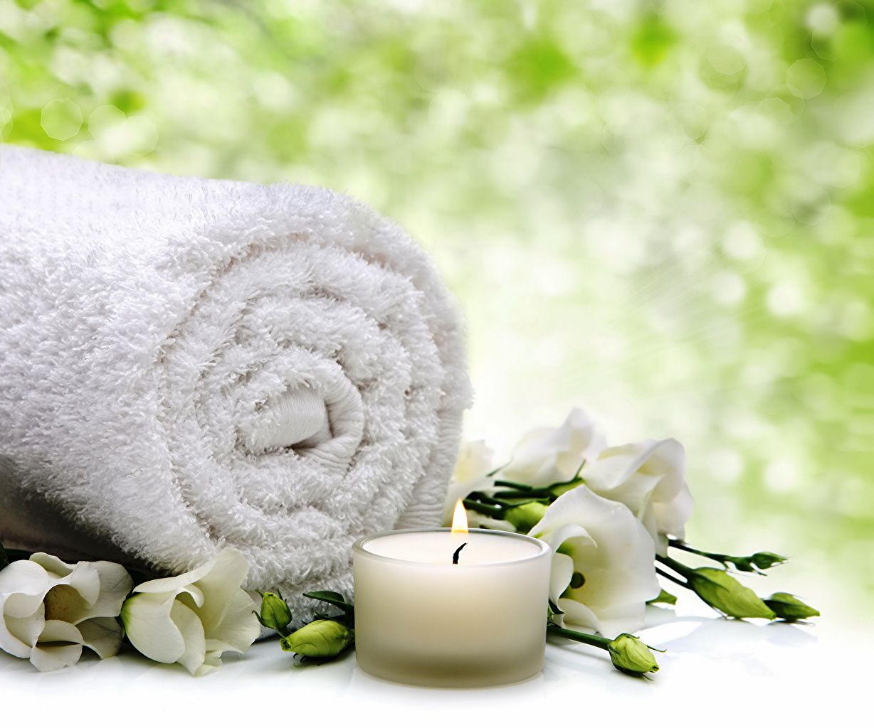 Image Spa relax, bath towel Towel Candles