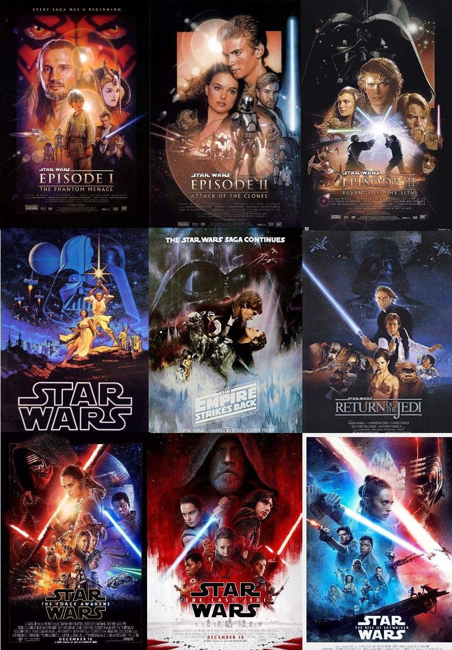 The Skywalker Saga theatrical posters!. Star wars movies posters, Star wars poster, Star wars picture