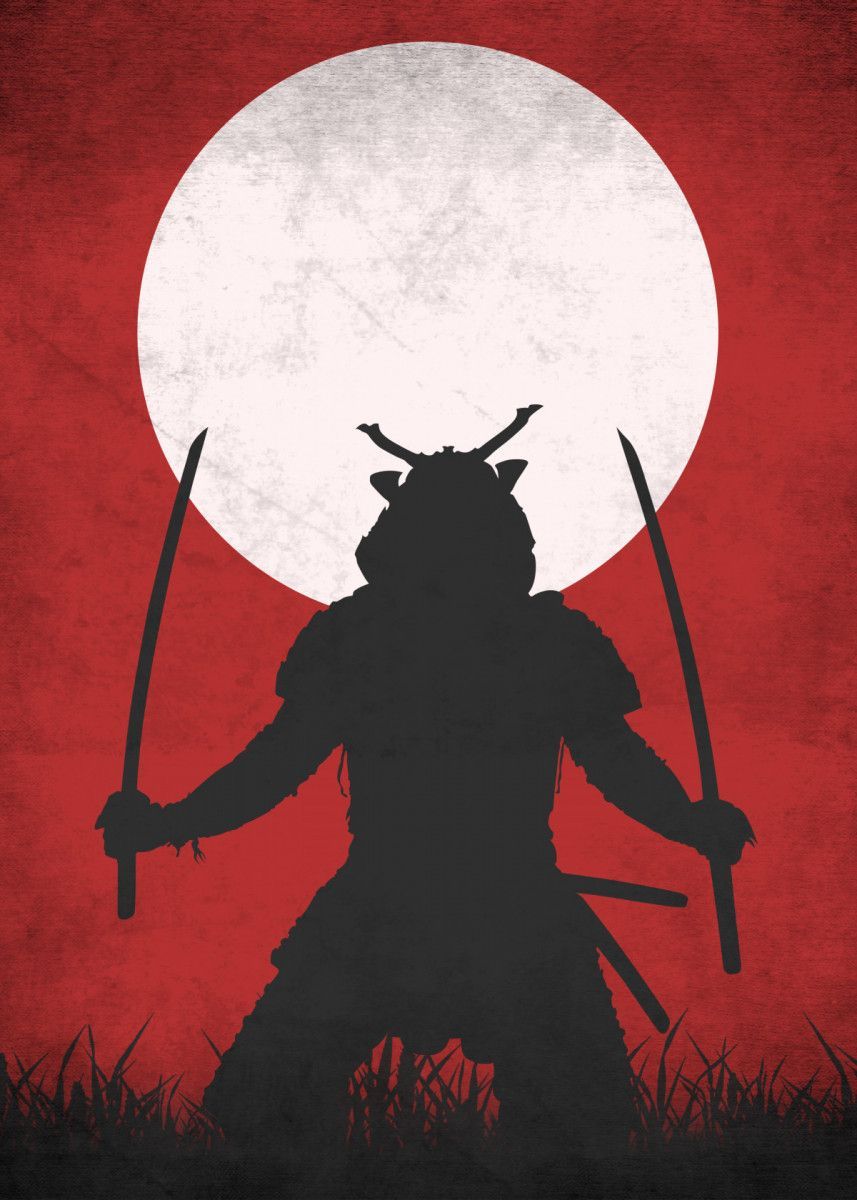 Red Samurai' Poster by Eternal Art. Displate. Samurai art, Japanese art, Samurai wallpaper