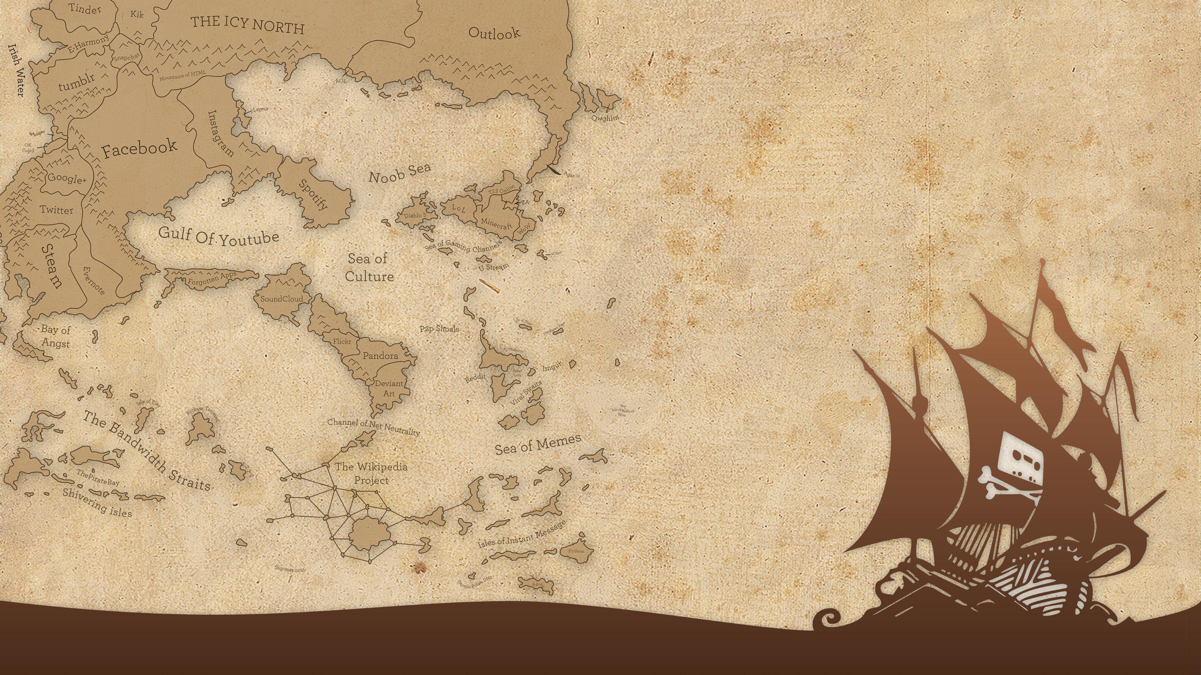 Pirate Map Wallpaper HD Wallpaper