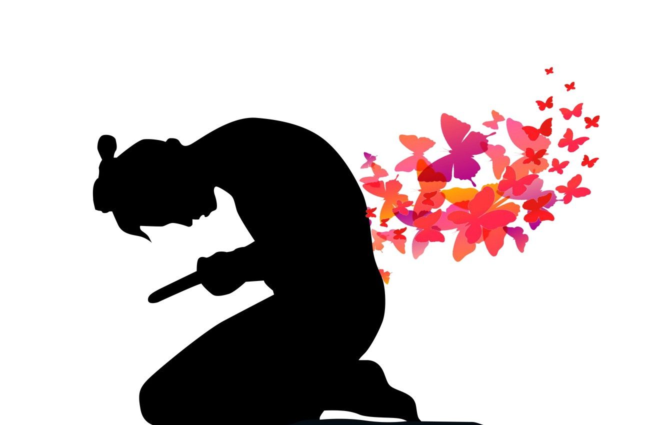 Wallpaper samurai, byme, illutration, harakiri image for desktop, section минимализм