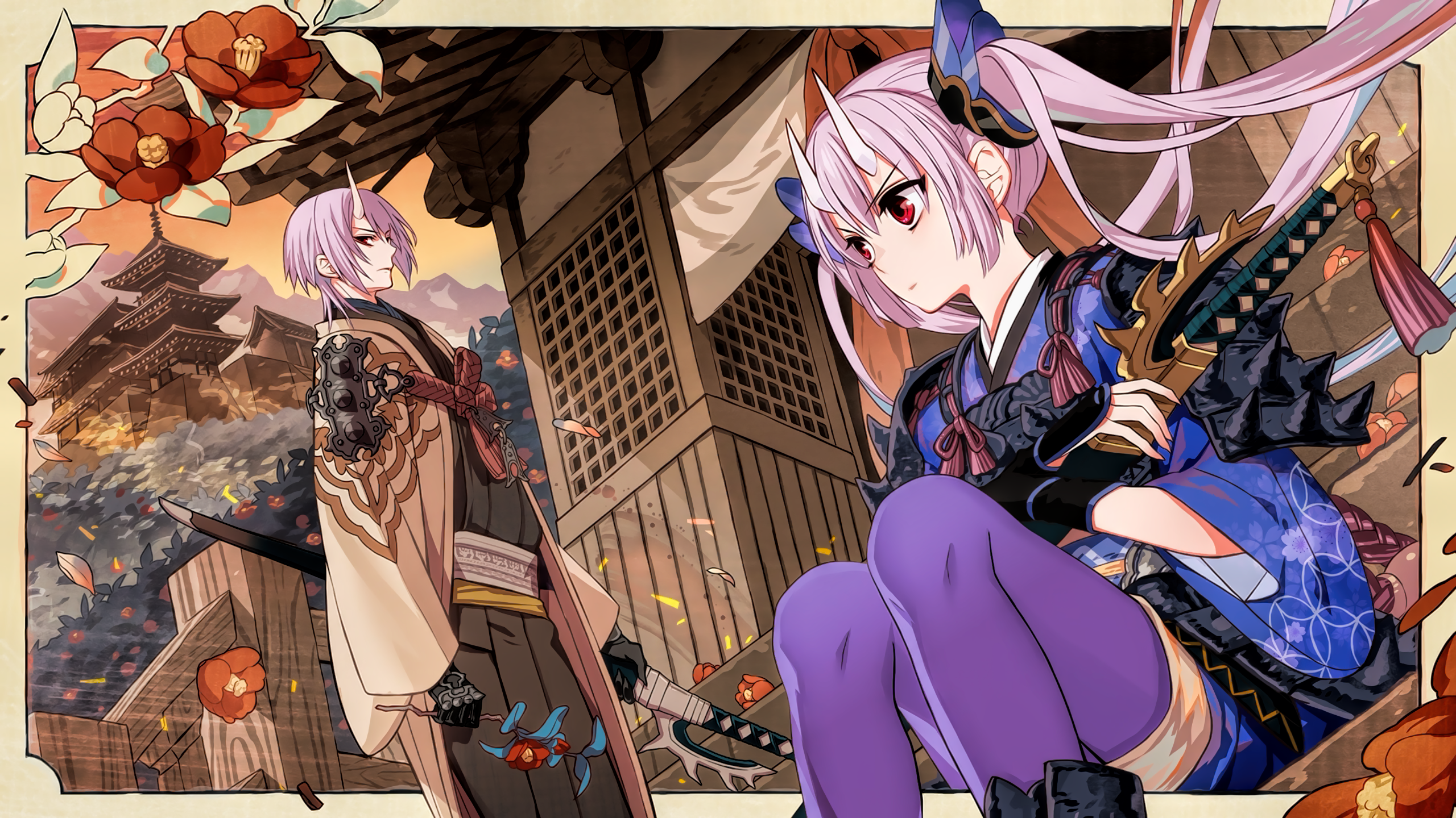 Wallpaper, Chain Chronicle, pink hair 2560x1440