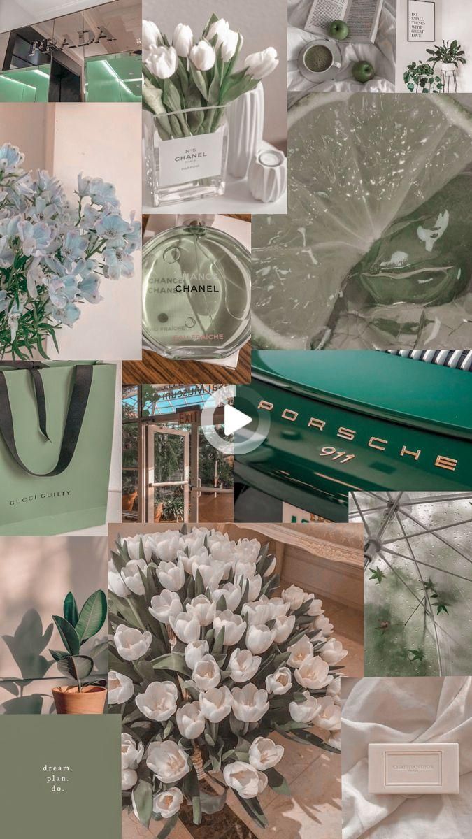 Sage Green Aesthetic Picture Collage