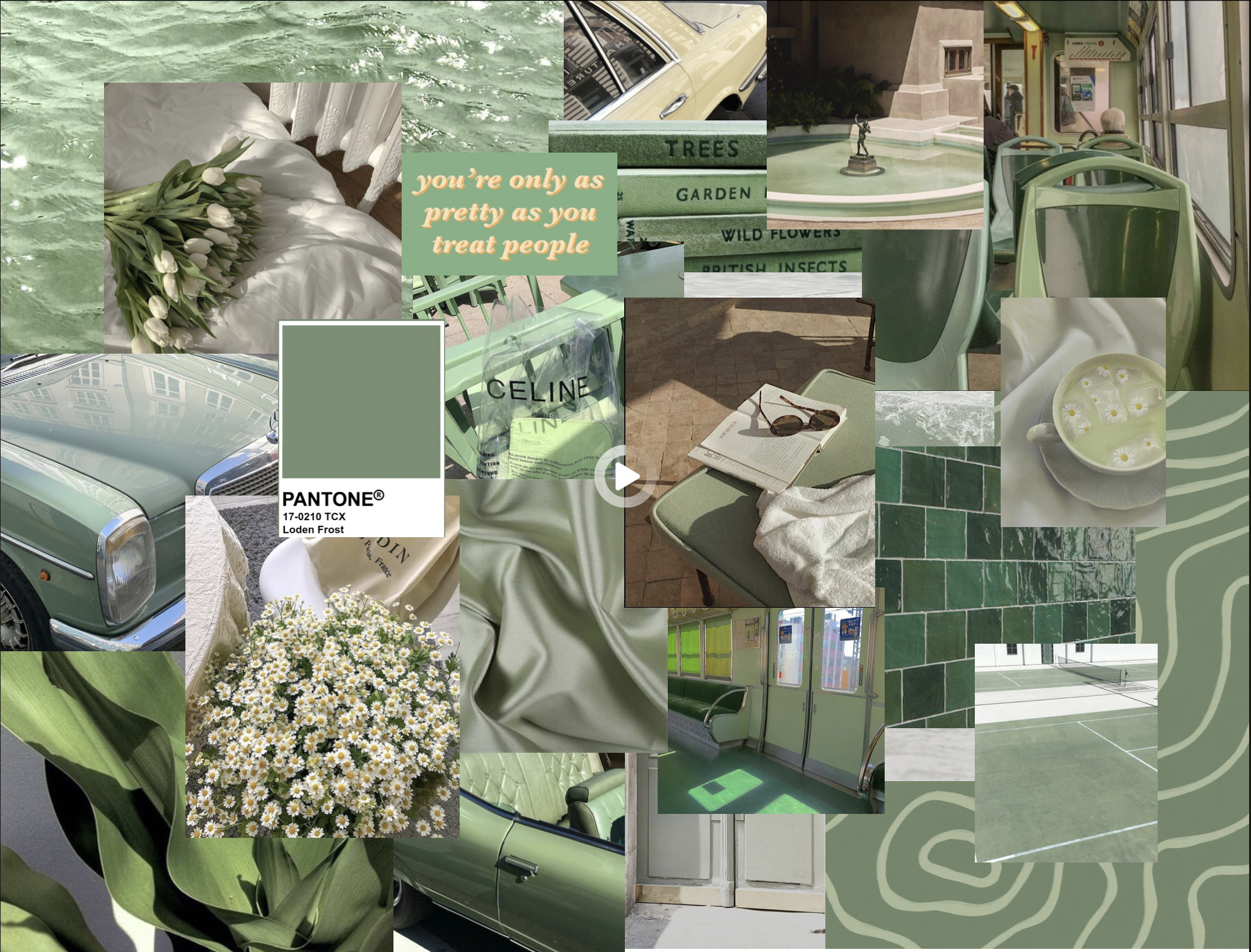 Sage Green Collage Wallpapers Wallpaper Cave