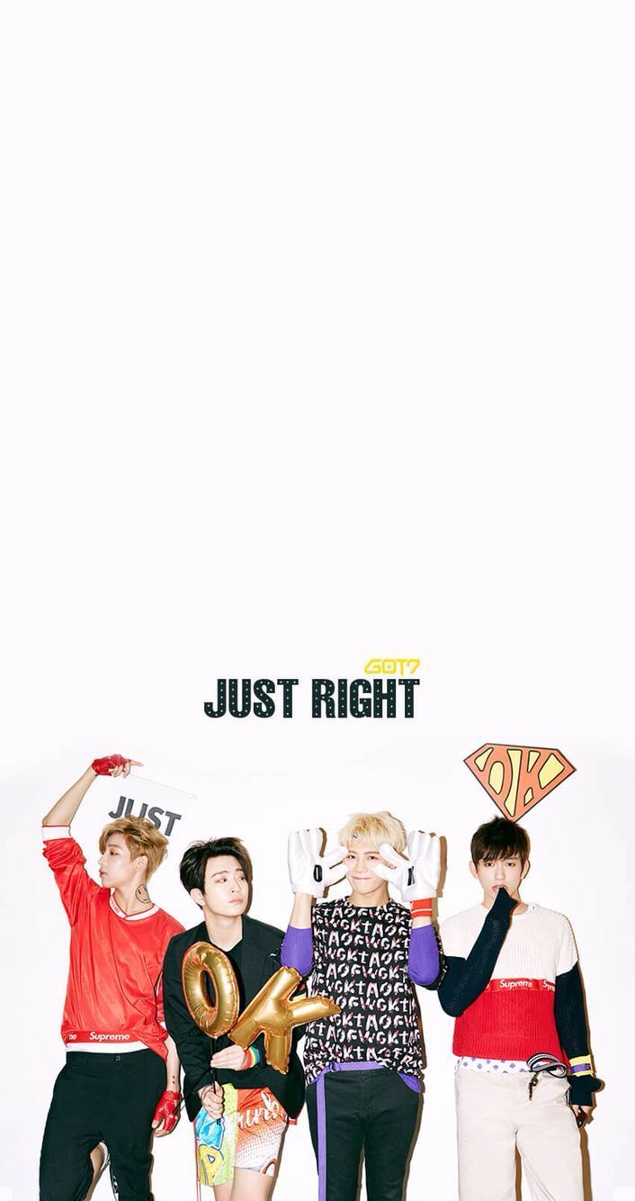 LINE DECO- Bam Bam, Youngjae, Jackson, and Junior GOT7 Just Right Wallpaper. Got7, Youngjae, Bambam