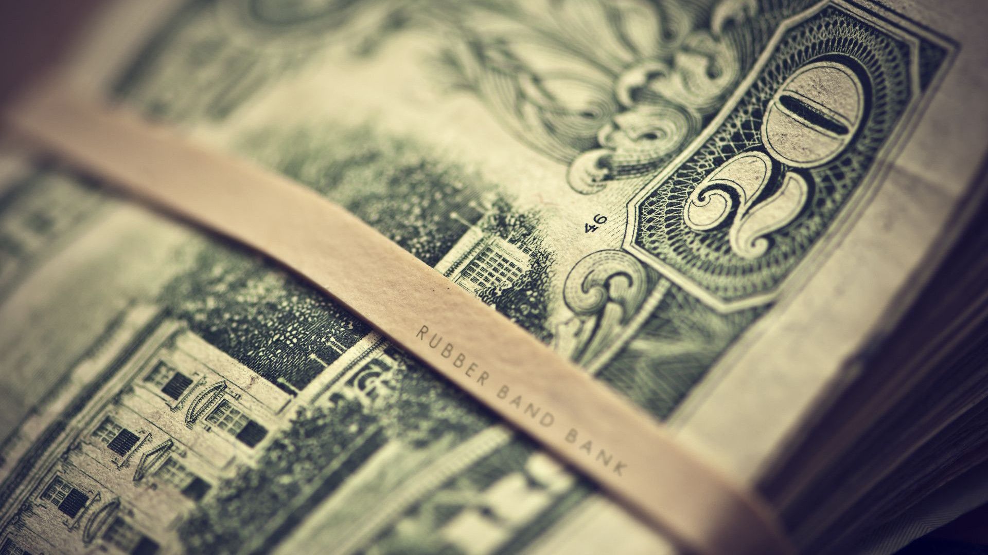 Money dollar bills depth of field twenty dollar bill wallpaperx1080