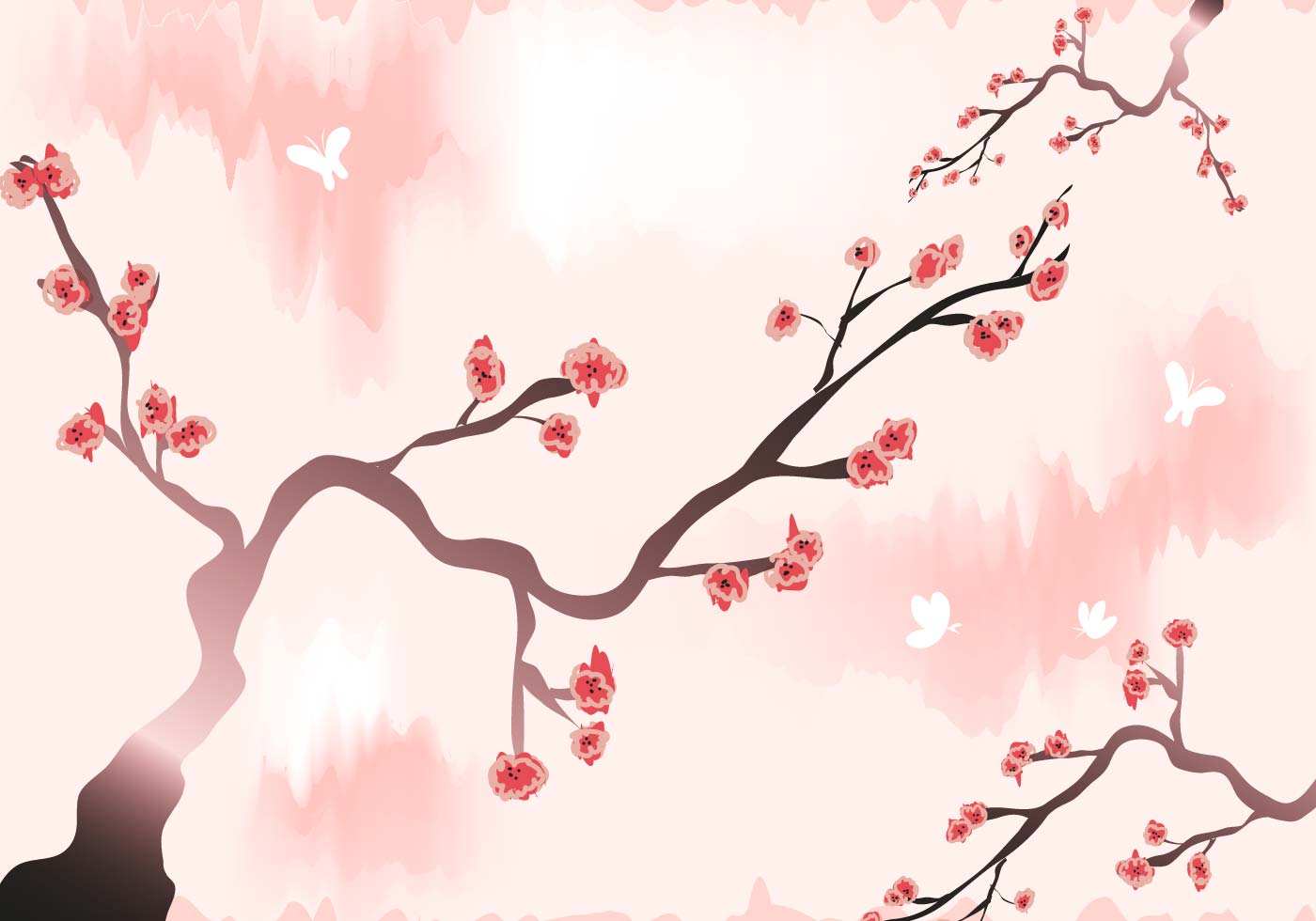 Plum Blossom Wallpaper Vector