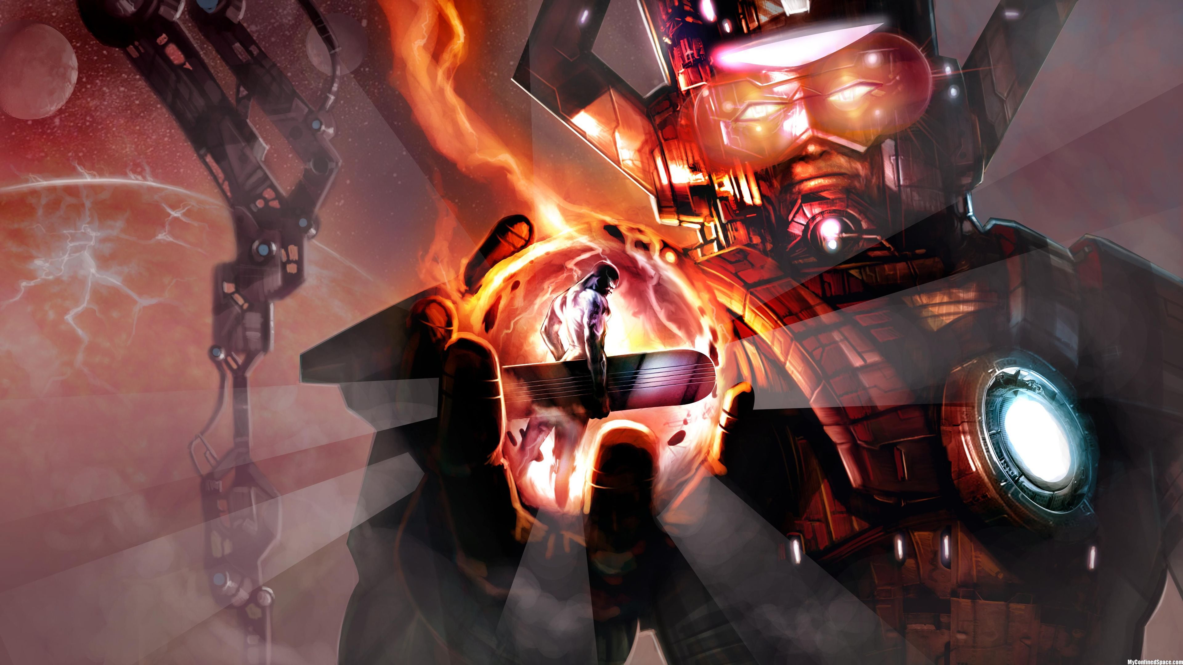 Wallpaper 4k Galactus Vs Silver Surfer 4k 4k Wallpaper, 5k Wallpaper, Galactus Wallpaper, Hd Wallpaper, Superheroes Wallpaper