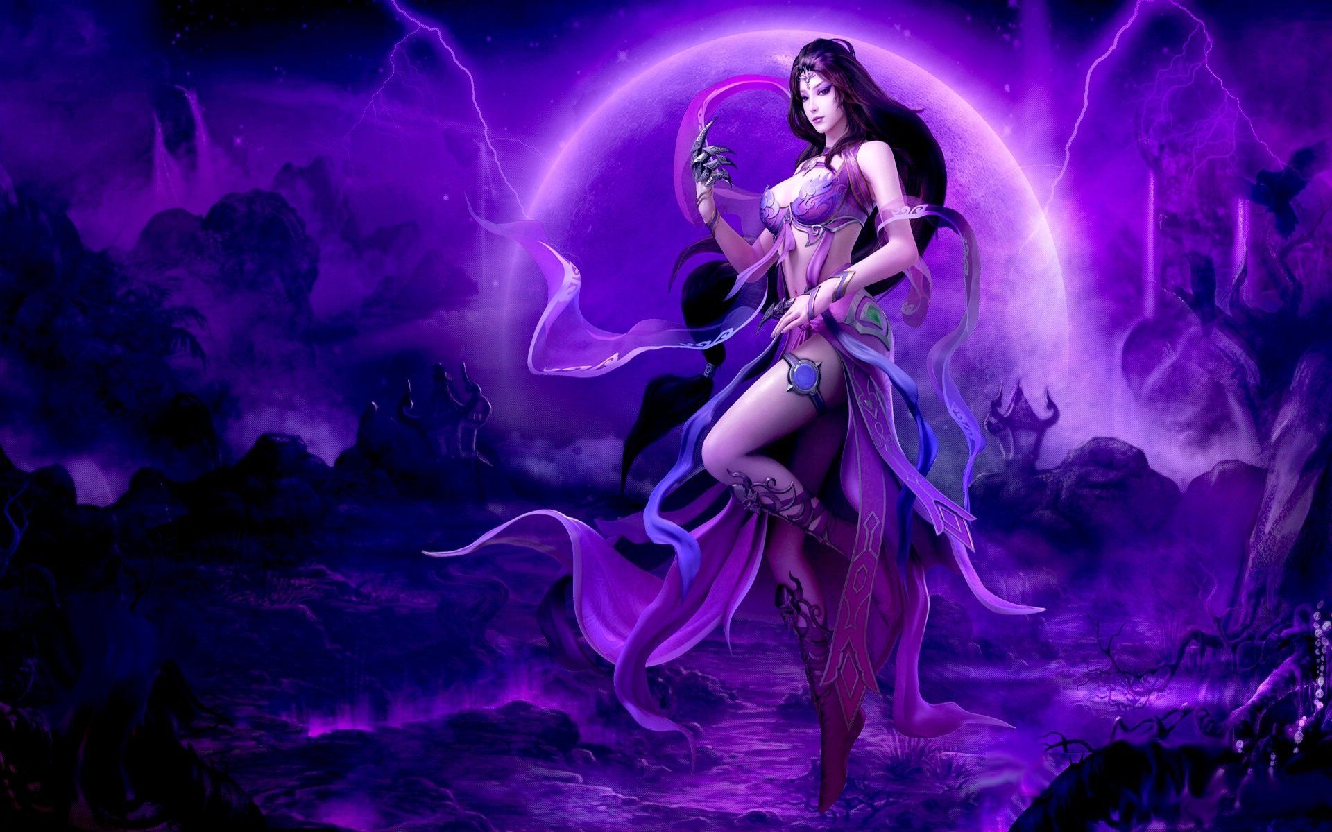 Fantasy Women Warrior Fantasy Woman Girl Purple Wallpaper. Fantasy girl, Warrior woman, Fantasy women