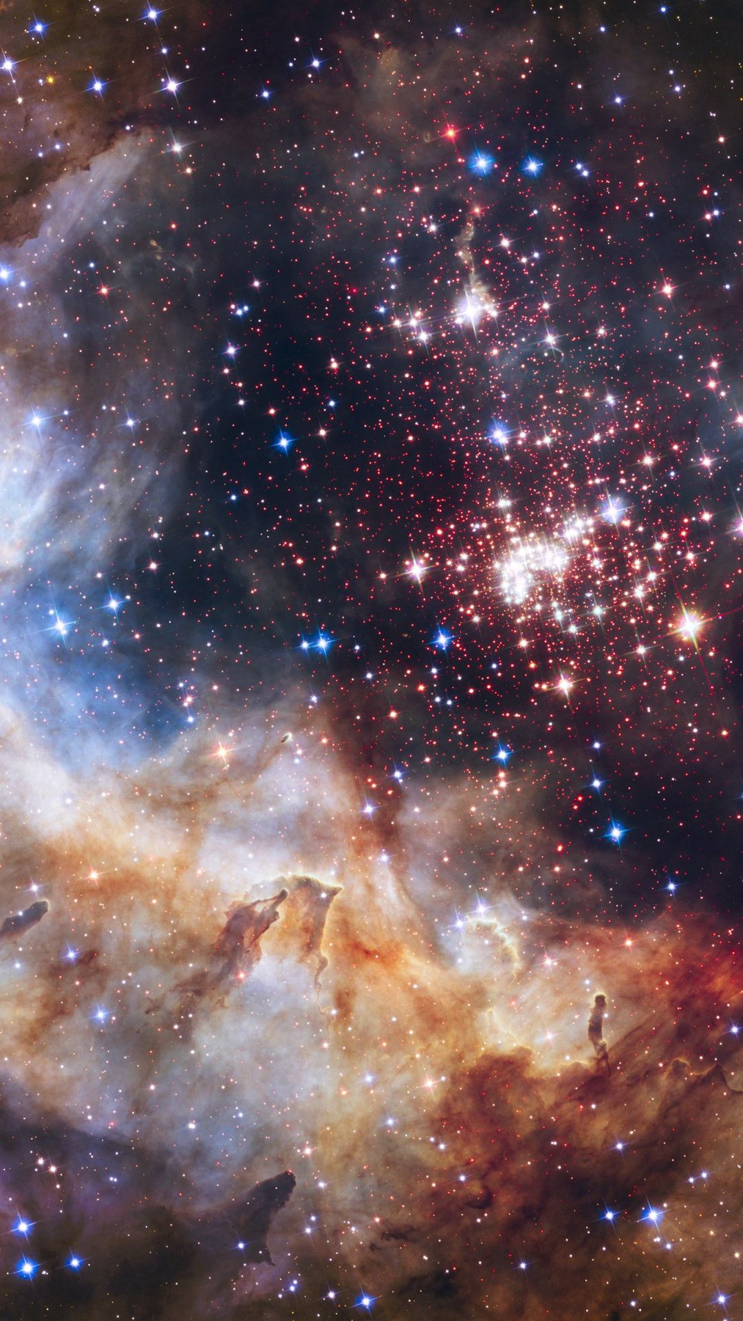 Download wallpaper: Universe seen through Hubble Space Telescope 1080x1920