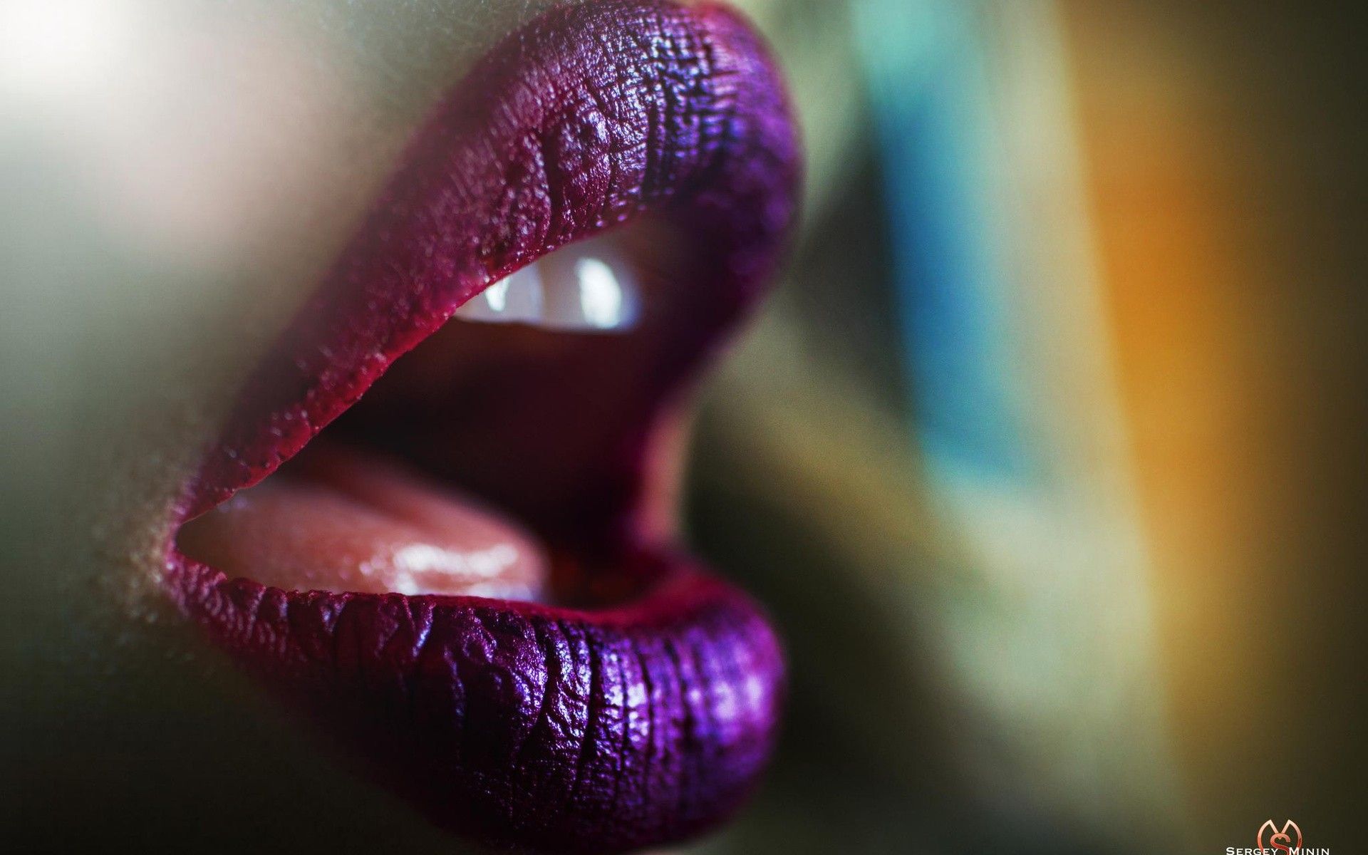 Women Lips Lipstick Purple Sergey Minin Wallpaper:1920x1200