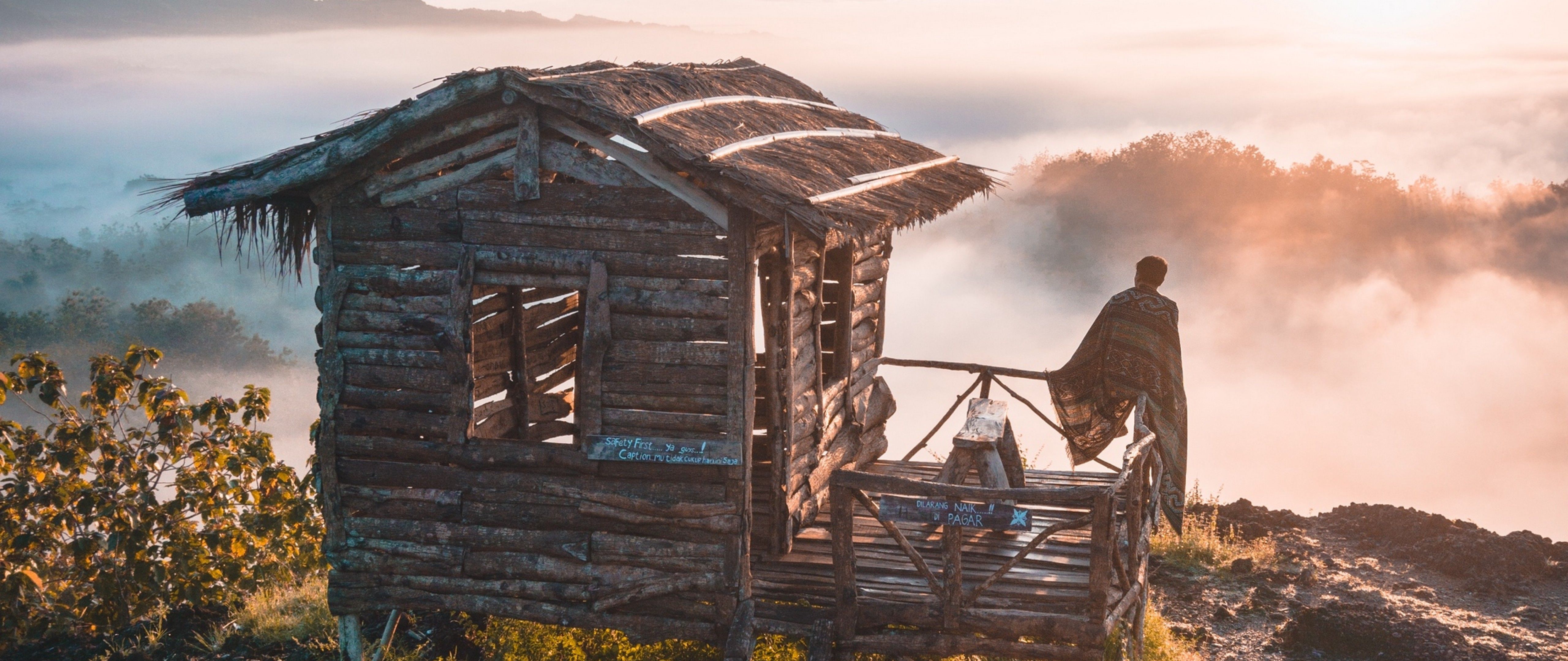 House at Indonesia mountain HD Wallpaper 4K Ultra HD Wide TV