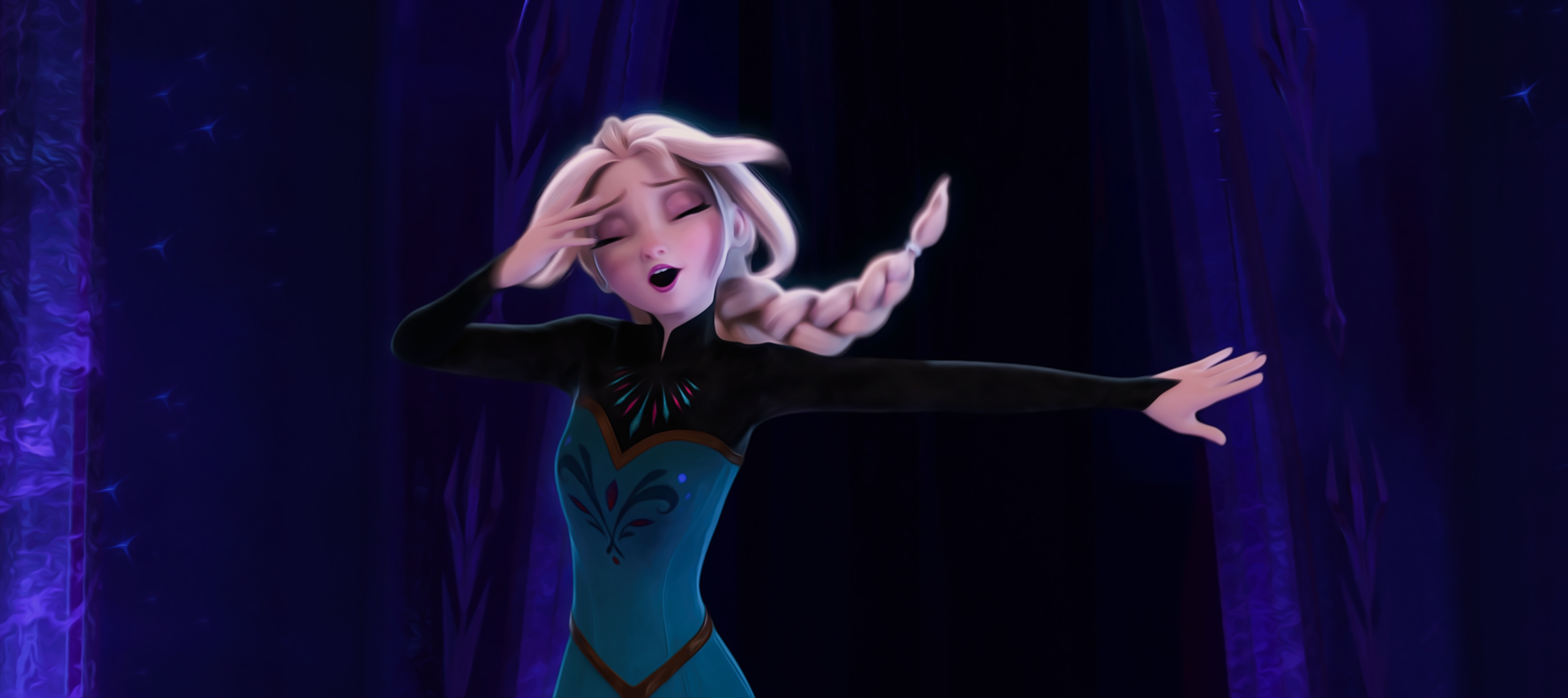 Hair Flip Wallpaper [Hybrid Elsa, Yellow_Icicle, JASONv8824, 4k] (from /r/ Frozen)